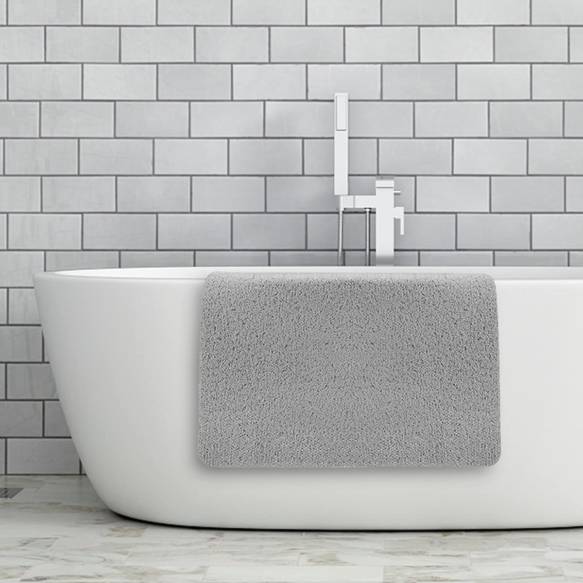 Non-Slip PVC Loofah Bath Mat - 24x32 Inch Phthalate-Free Quick-Drying Shower Tub Mat with Drain Holes for Wet Bathroom Areas - Perfect for Bath, Shower & Spa Safety