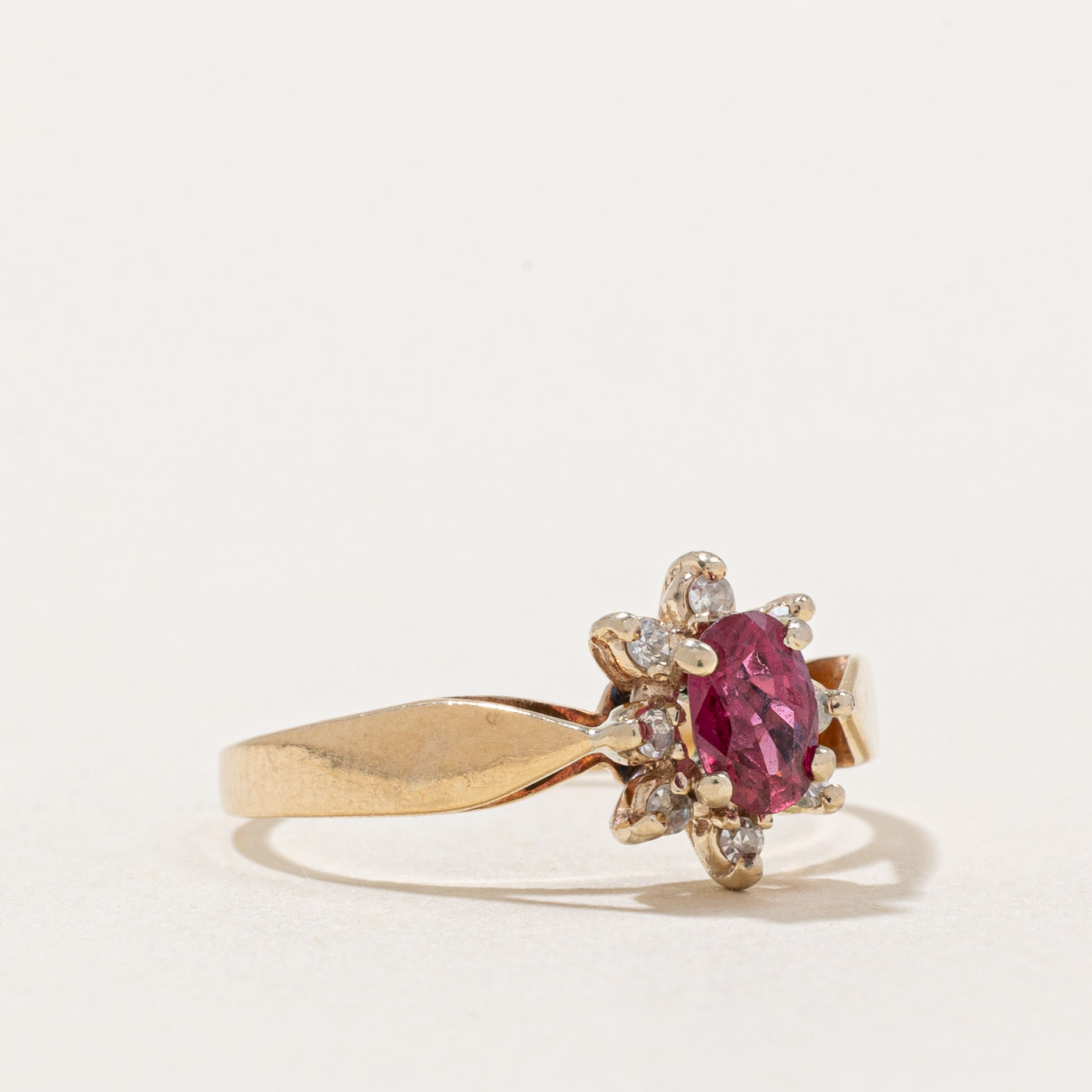 Exquisite Ruby & Diamond Halo Ring | 0.54ct Center Stone & 0.08ctw Diamond Accents | Size 6 | Perfect for Engagement, Anniversary & Special Occasion Gifts