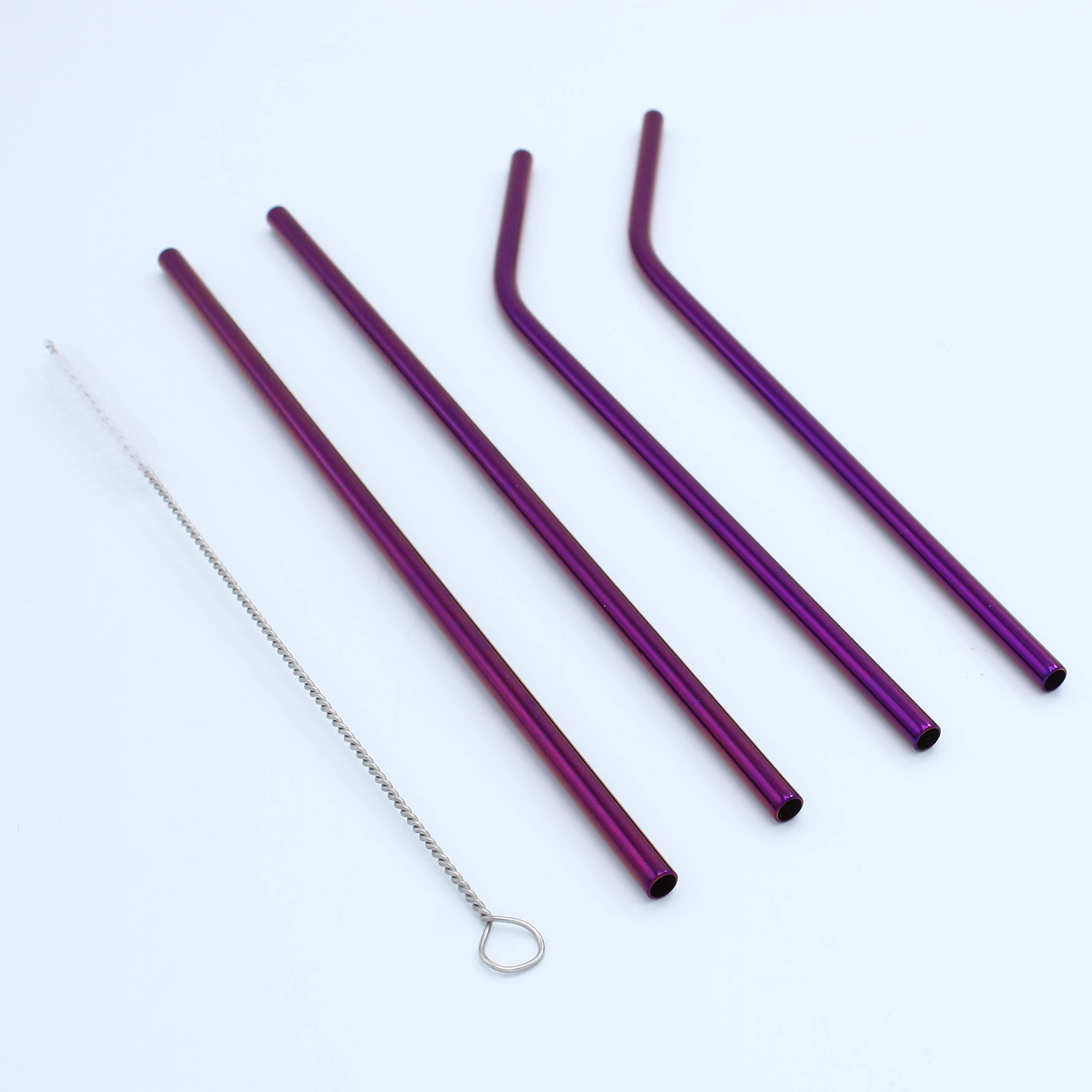 16-Piece Reusable Stainless Steel Straws Set - 8.5