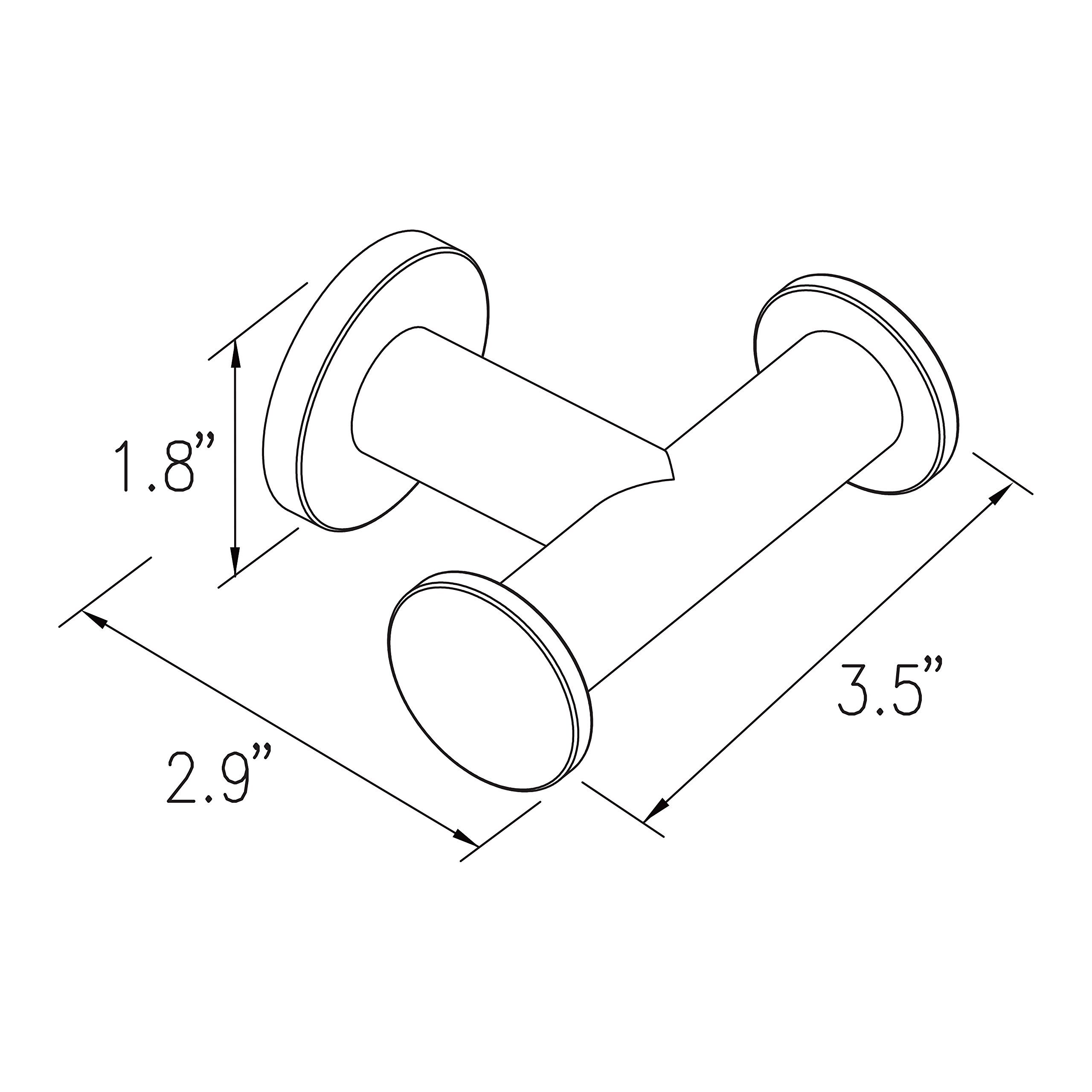 4610D/PC Kubic Double Robe Hook in Chrome - Modern Bathroom & Closet Organizer for Towels, Robes & Clothes - Perfect for Home, Hotel & Spa Decor