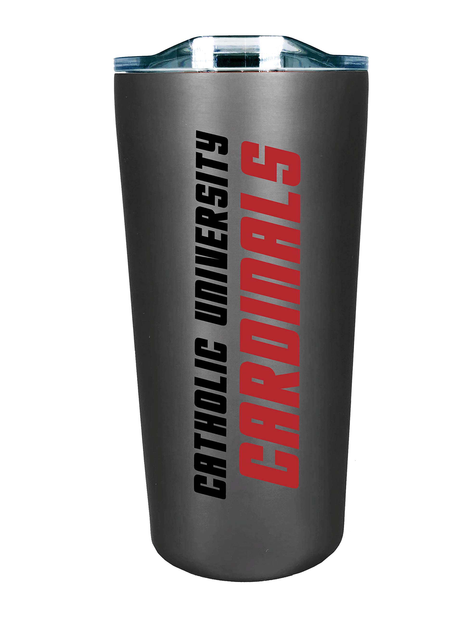 Catholic University of America Insulated Stainless Steel Tumbler with Soft Touch Finish - 20oz Double Wall Vacuum Cup, Silver - Perfect for Coffee, Tea & Cold Drinks at School, Work or Travel