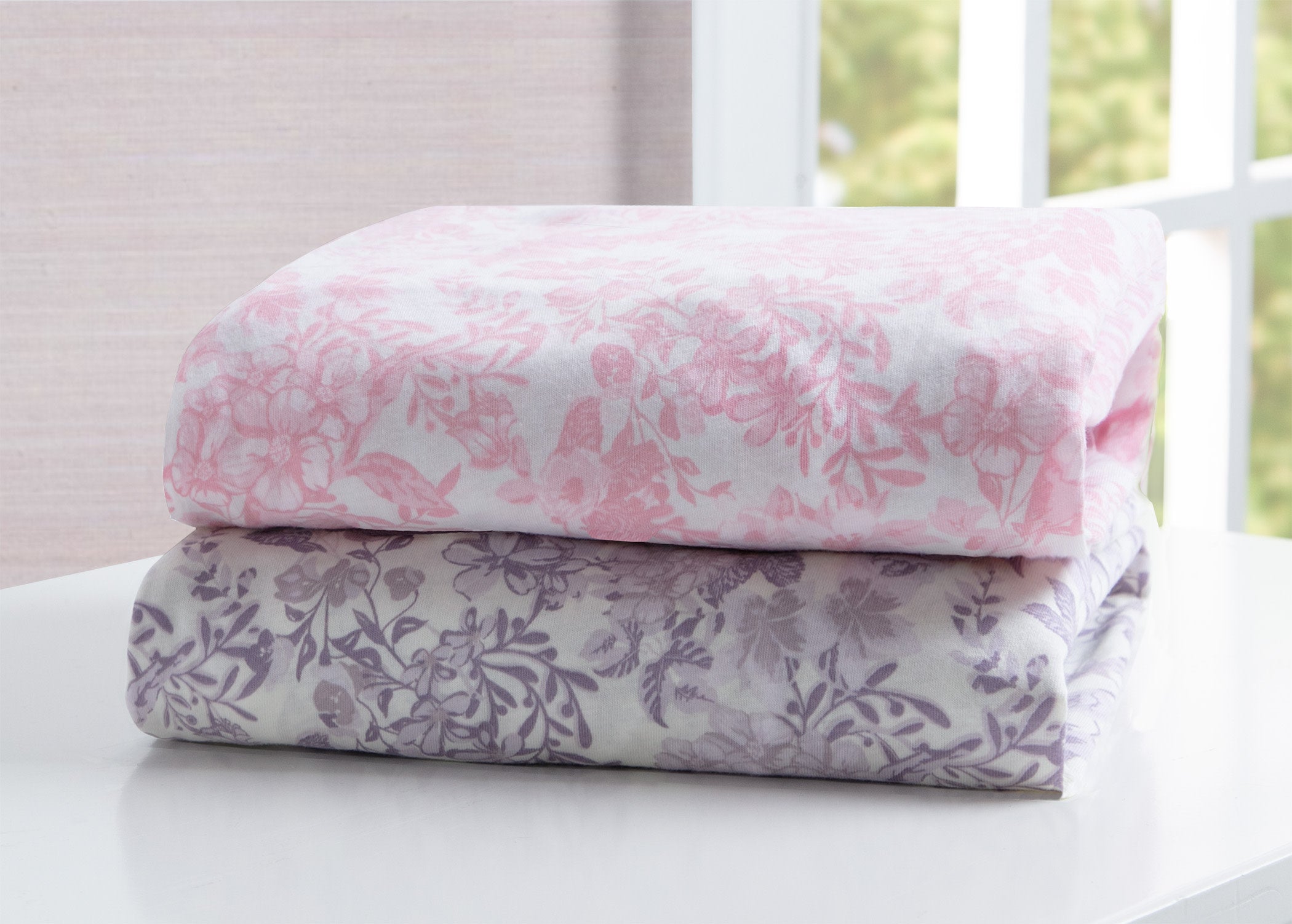 Pastel Floral Fitted Crib Sheets 2 Pack - Soft Baby Crib Bedding Set for Nursery, Girls & Boys Room Decor - Perfect for Newborns, Toddlers & Daycare Use
