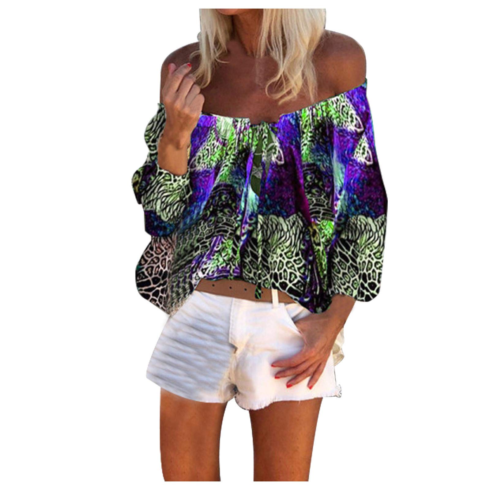 Women's Casual Long Sleeve V-Neck Printed Blouse - Summer Fashion Tops & Sweat Shirts for Teen Girls | Perfect for School, Work, and Weekend Outings
