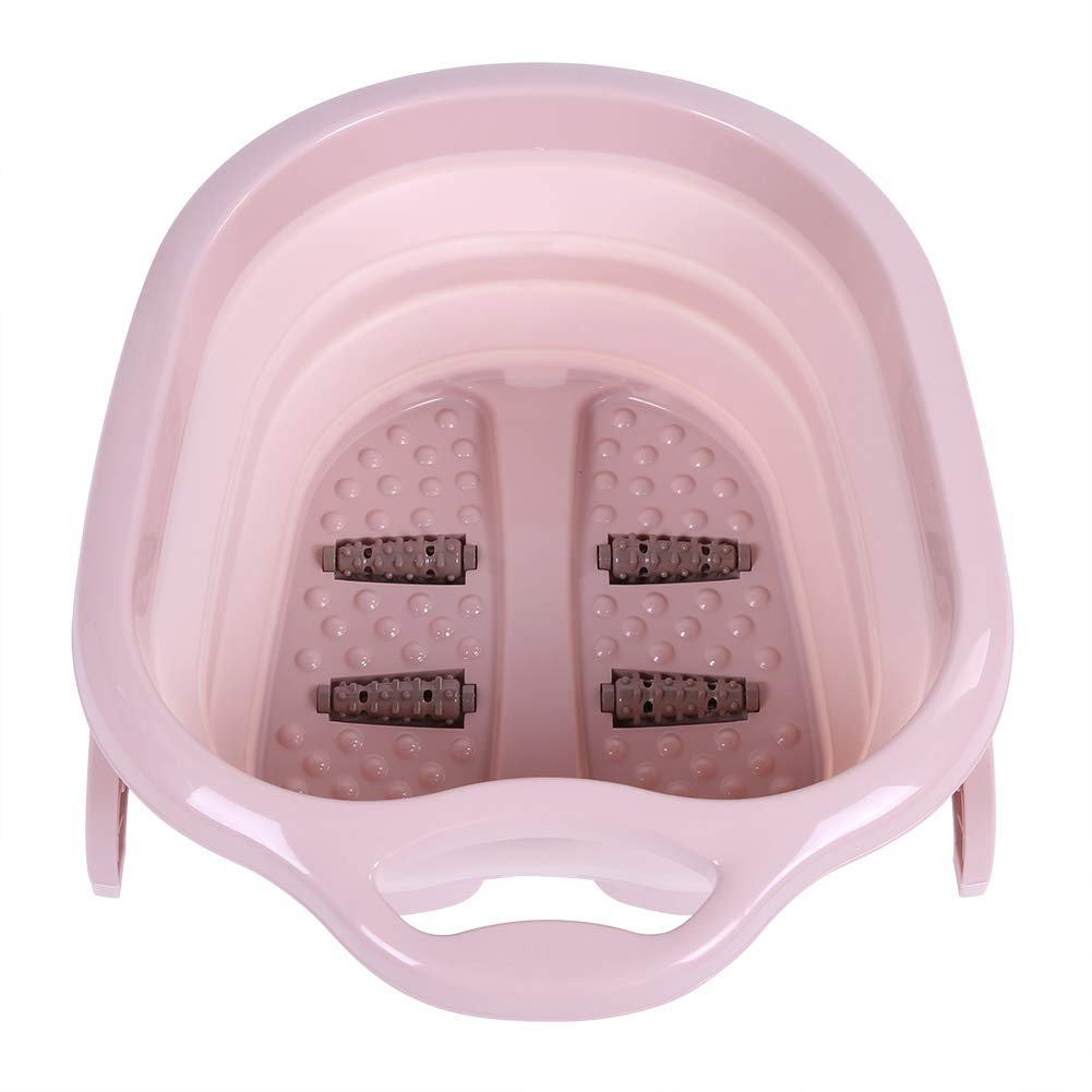 Heated Foldable Foot Spa Bucket - Portable & Durable Foot Soaking Tub for Relaxation | Perfect for Home Bathroom, Travel, Camping & Picnics (Pink)