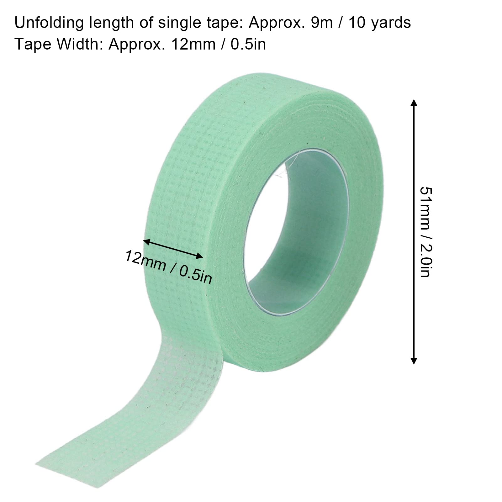 10 Rolls Eyelash Extension Tape - Green & Pink Breathable Adhesive Fabric Tape for Professional Lash Extensions | Hypoallergenic, Micropore Design | Perfect for Salon Use & DIY Lash Artists