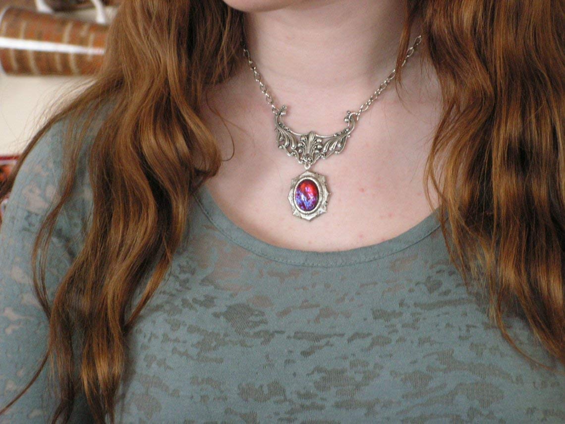 Stunning Fire Opal Necklace - Genuine Mexican Dragon's Breath Opal Pendant Jewelry | Perfect Gift for Wife, Girlfriend, Mother's Day & Graduation | Elegant for Weddings, Date Nights & Special Occasions