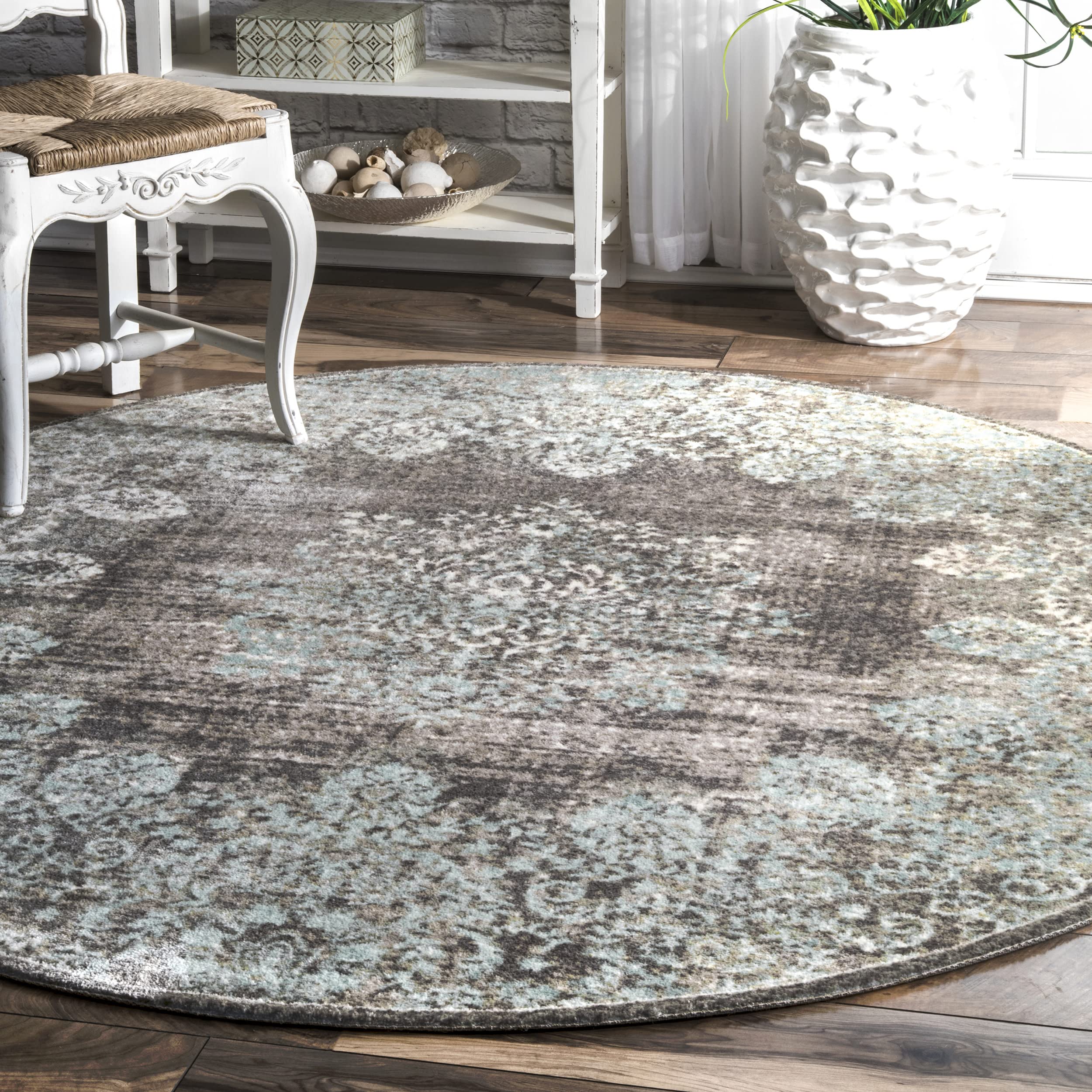 nuLOOM Vintage Corene 5' x 8' Oval Teal Area Rug - Perfect for Living Room, Bedroom & Boho Home Decor