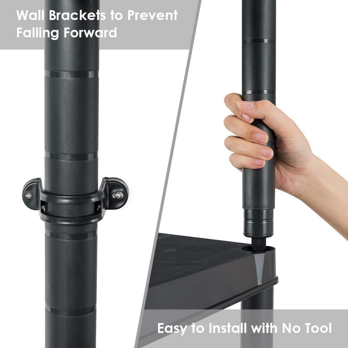 5-Tier Heavy Duty Plastic Storage Shelves - 36