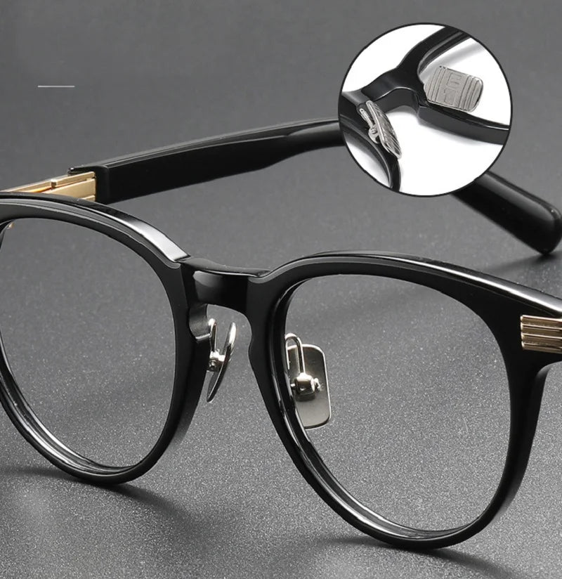 Aimee Unisex Full Rim Round Acetate Eyeglasses 12011 - Stylish & Durable Eyewear for Men & Women - Perfect for Reading, Work & Everyday Fashion