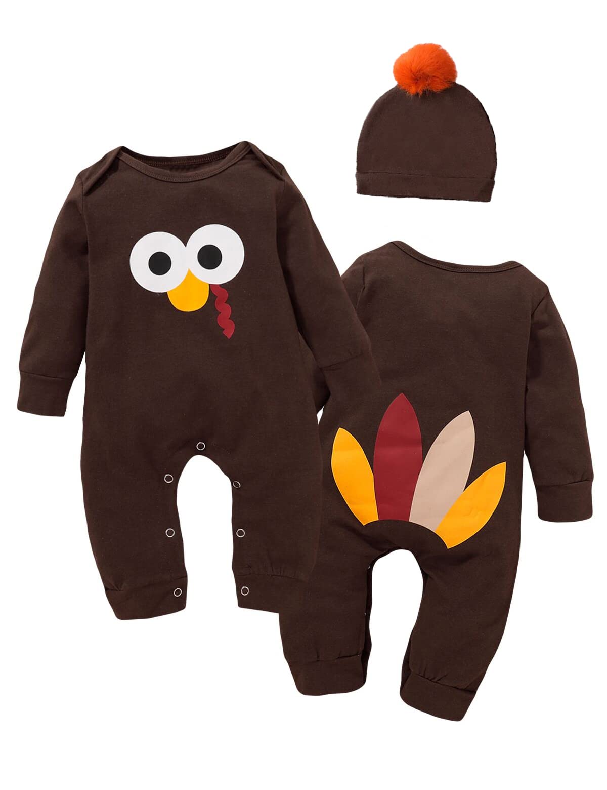 Baby Boy's First Thanksgiving Outfit - Adorable Turkey-Themed Holiday Clothes for Infants | Perfect for Family Gatherings & Photo Shoots
