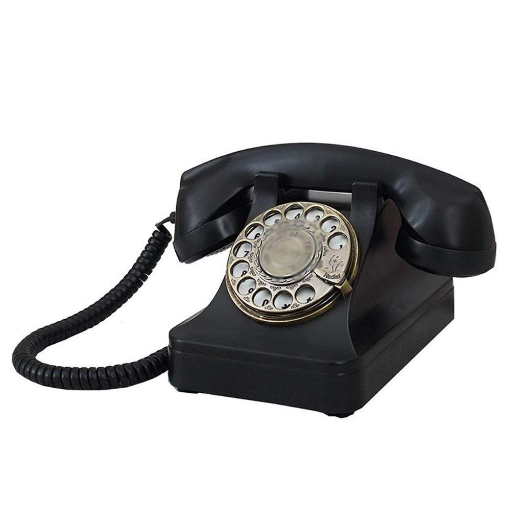 Vintage Rotary Dial Corded Landline Phone with Hands Free - Retro Black Classic Home Telephone for Office, Bedroom & Kitchen - Perfect for Nostalgic Decor & Emergency Use
