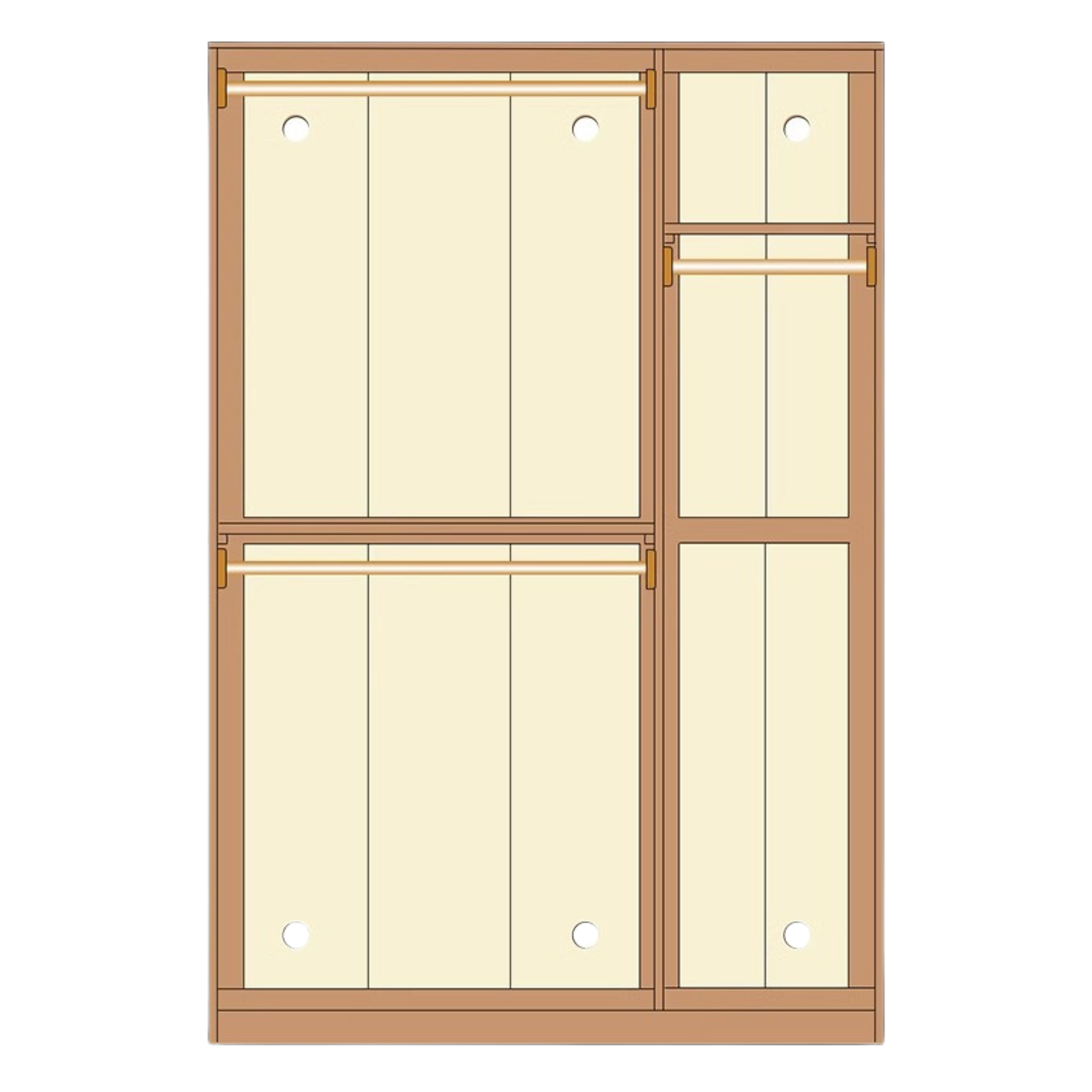 Solid Oak Wood Narrow Wardrobe - Slim Space-Saving Closet for Bedroom, Hallway, or Small Apartment