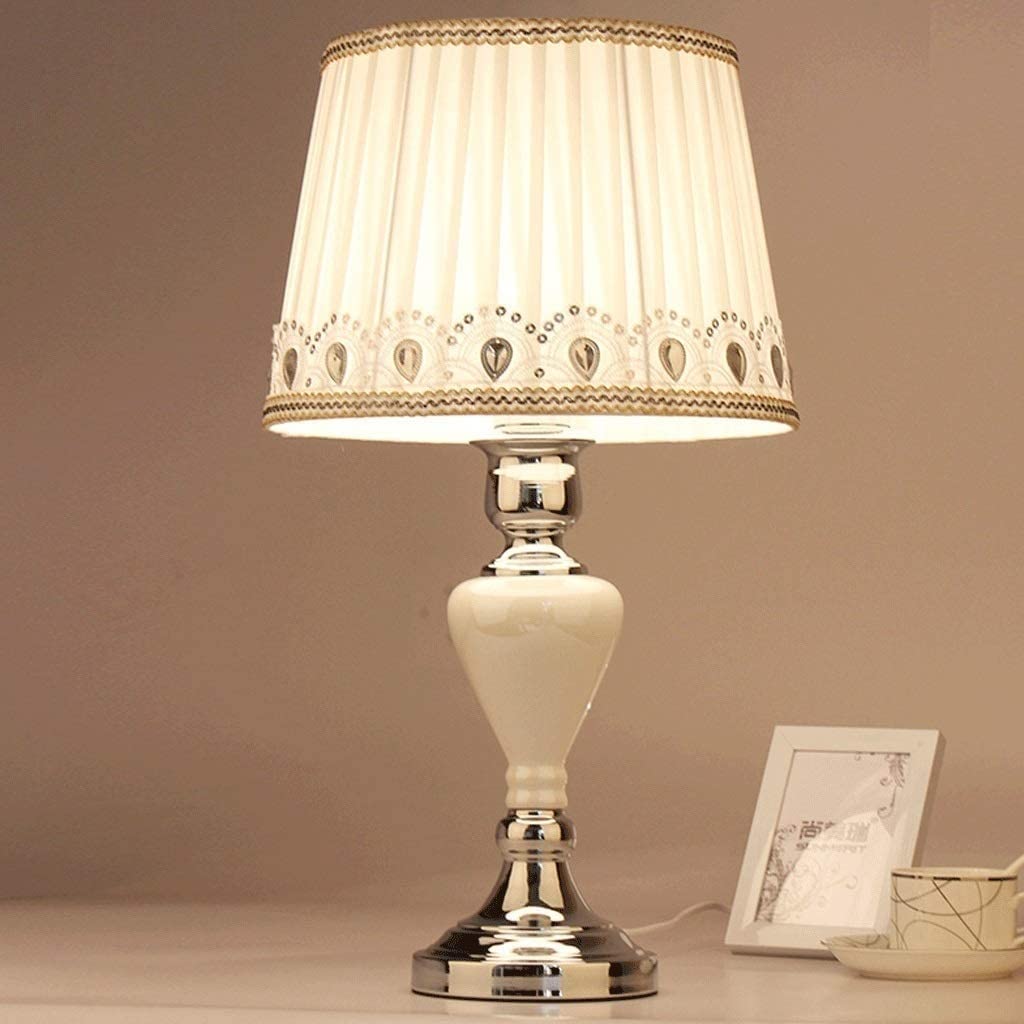 Nordic Ceramic Table Lamp - Warm White LED Bedside Lamp for Bedroom, Living Room & Study | Eye-Protecting Reading Light | Modern Home Decor (Color: A) | Perfect for Cozy Nights & Relaxing Reading Sessions