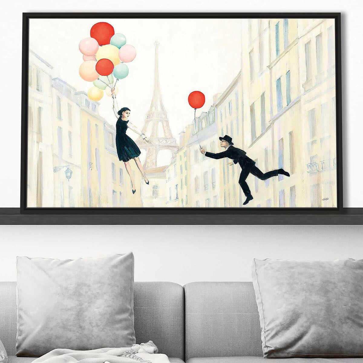 Aloft In Paris Floating Canvas Print - Elegant Wall Art for Living Room, Bedroom & Office Decor