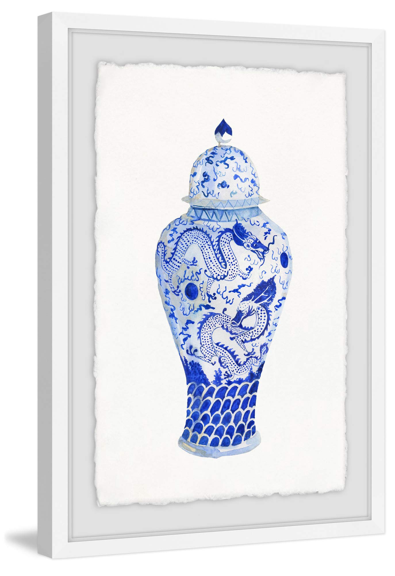 Marmont Hill - Handmade Blue Vase Framed Canvas Art Print 12