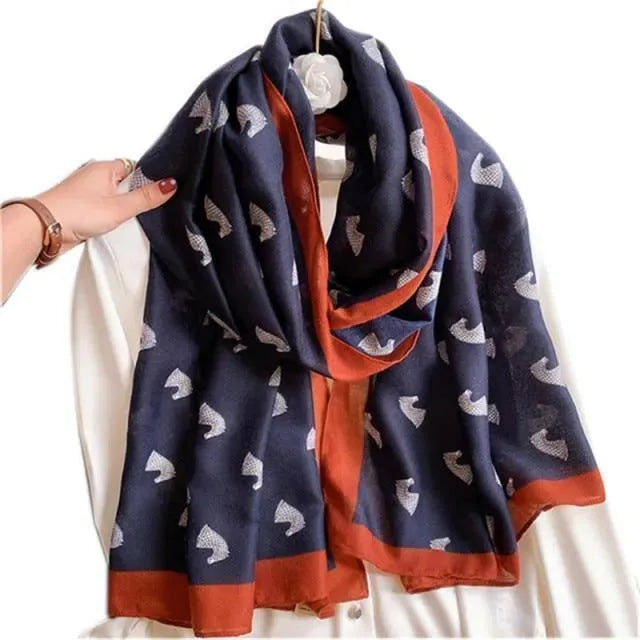 Luxury Striped Scarves for Women - Soft Cashmere & Silk Blend - Elegant Fashion Accessory for Winter, Office & Special Occasions