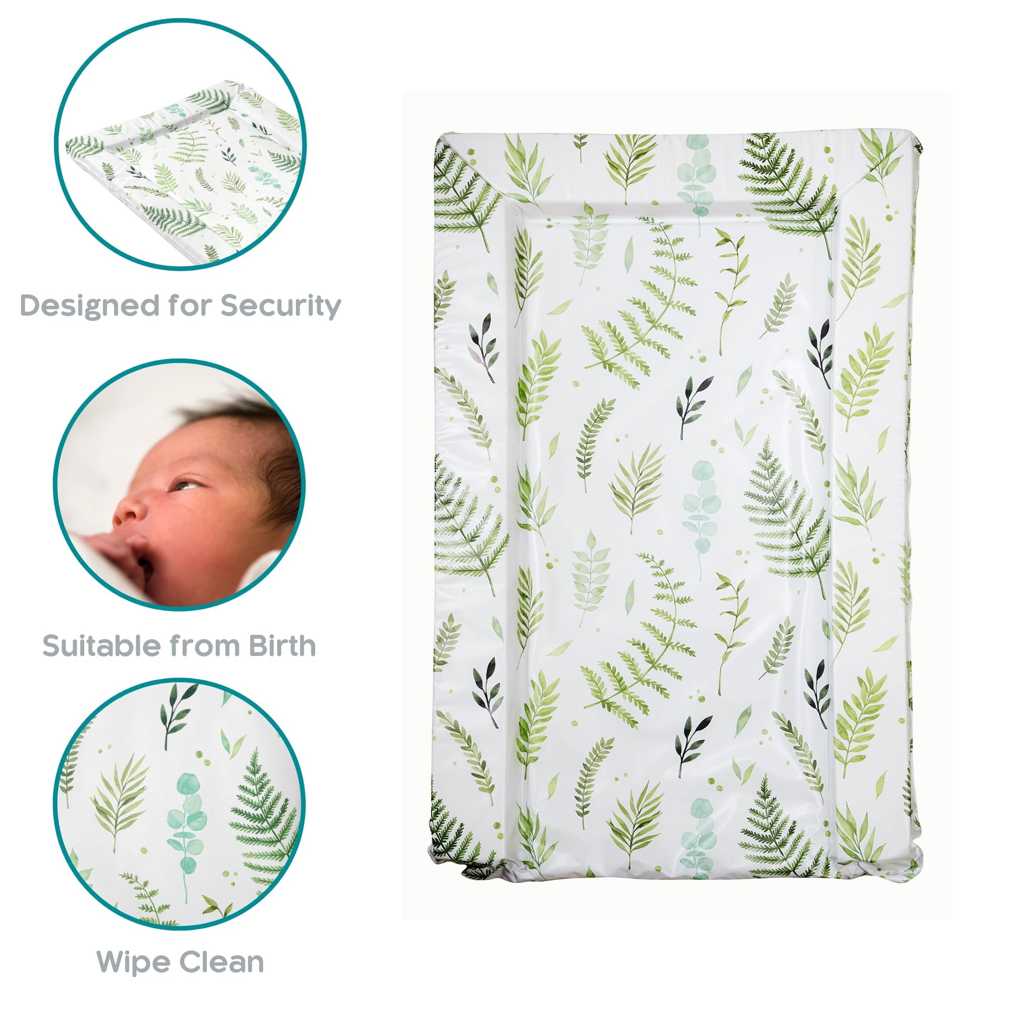 Organic Cotton Baby Changing Mat with Waterproof Cover - Soft, Portable & Washable for Nursery, Travel & Diaper Bag Essentials