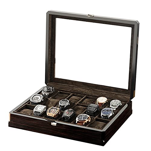 Premium Carbon Fiber & Wood Watch Box - Luxury Display Case with Lint-Free Lining for Watches, Jewelry & Glasses (Color: M1004-2) - Perfect for Home Storage, Gift Giving & Watch Collection Organization