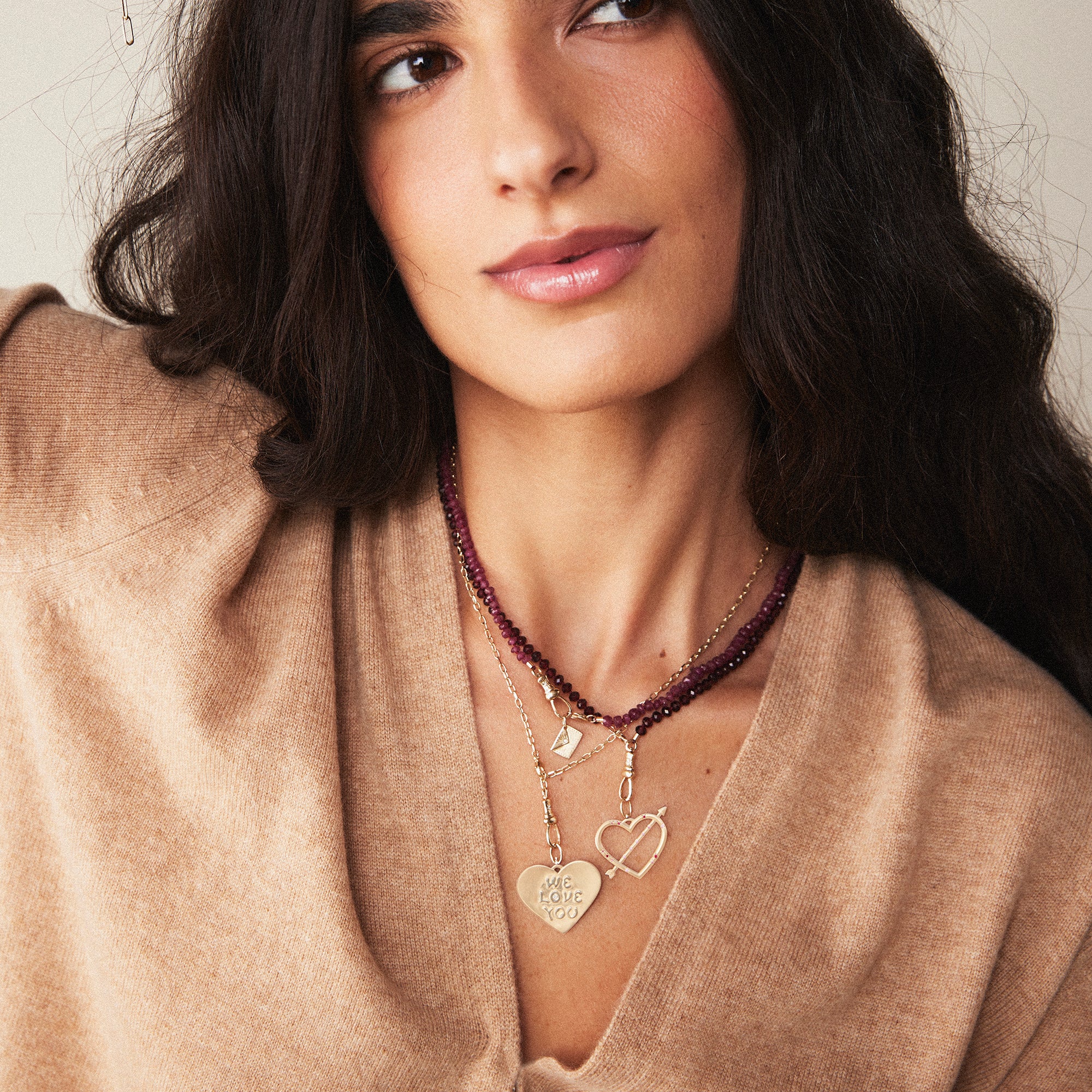 10K Yellow Gold Red Garnet Beaded Mood Necklace with Genuine Garnet Gemstones - Perfect for Gifts, Parties & Everyday Elegance