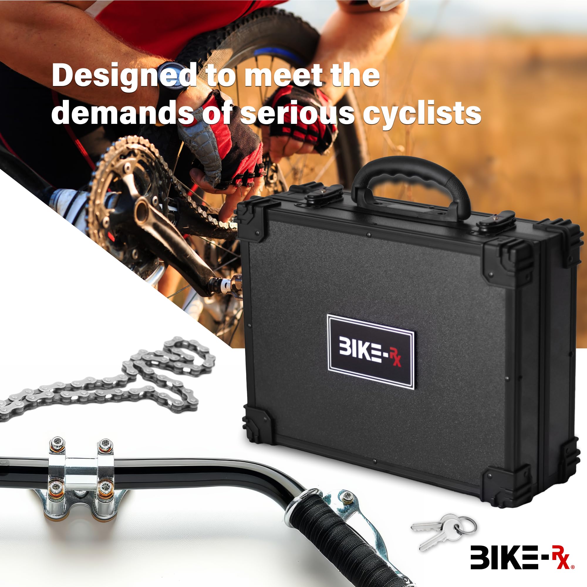 Elite 37-Piece Bike Tool Kit - Professional Bicycle Repair Set for Mountain, Road, BMX & E-Bikes | Includes Chain Breaker, Tire Repair Tools & Lockable Case | Perfect for Home Mechanics & On-the-Go Repairs
