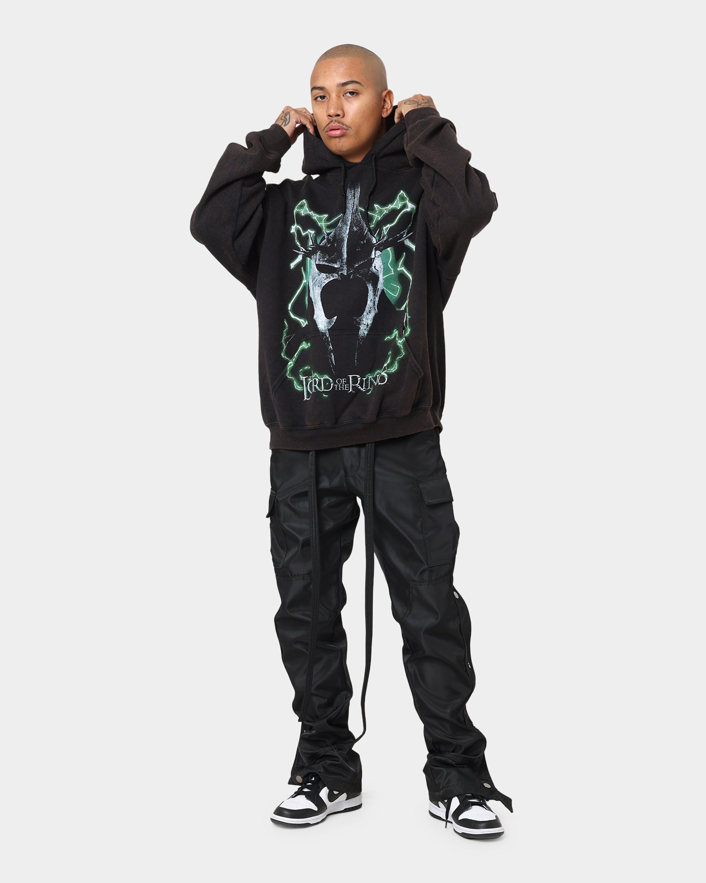 Vintage Lord of the Rings Witch King of Angmar Hoodie - Washed Black | American Thrift | Perfect for Cosplay, Movie Nights & Fantasy Fans