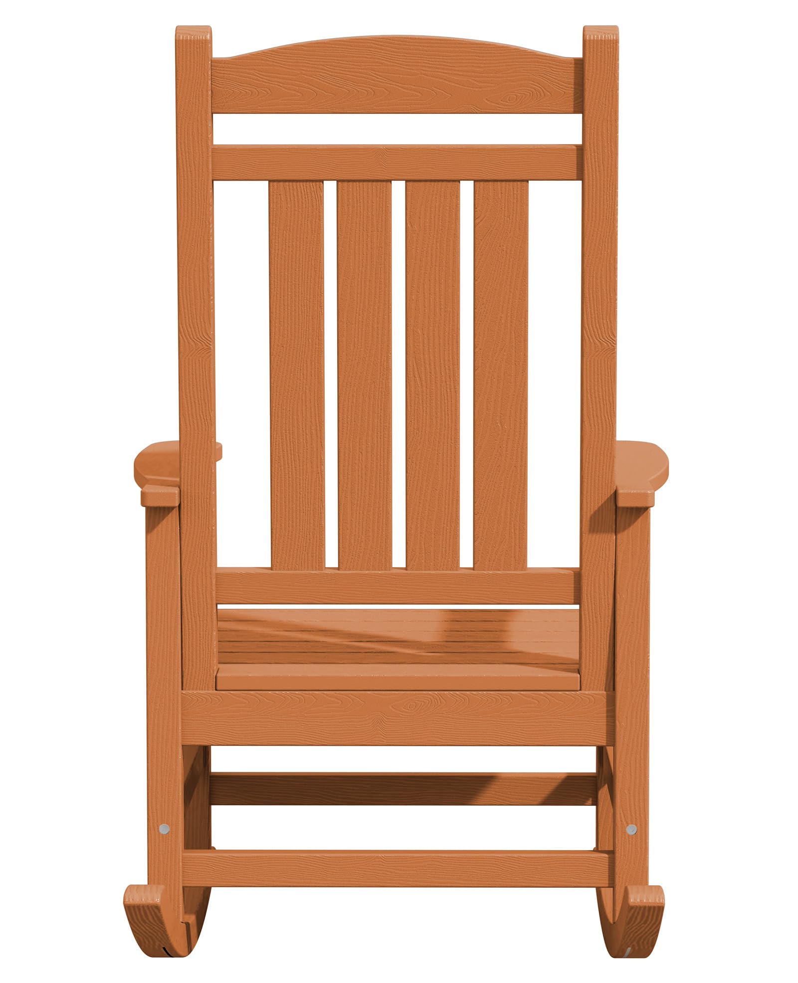 KINGYES Outdoor Rocking Chairs for Patio - Weather Resistant High Back Porch Rocker with Comfortable Cushion for Adults - Perfect for Garden, Backyard, Deck & Poolside Relaxation (Orange)