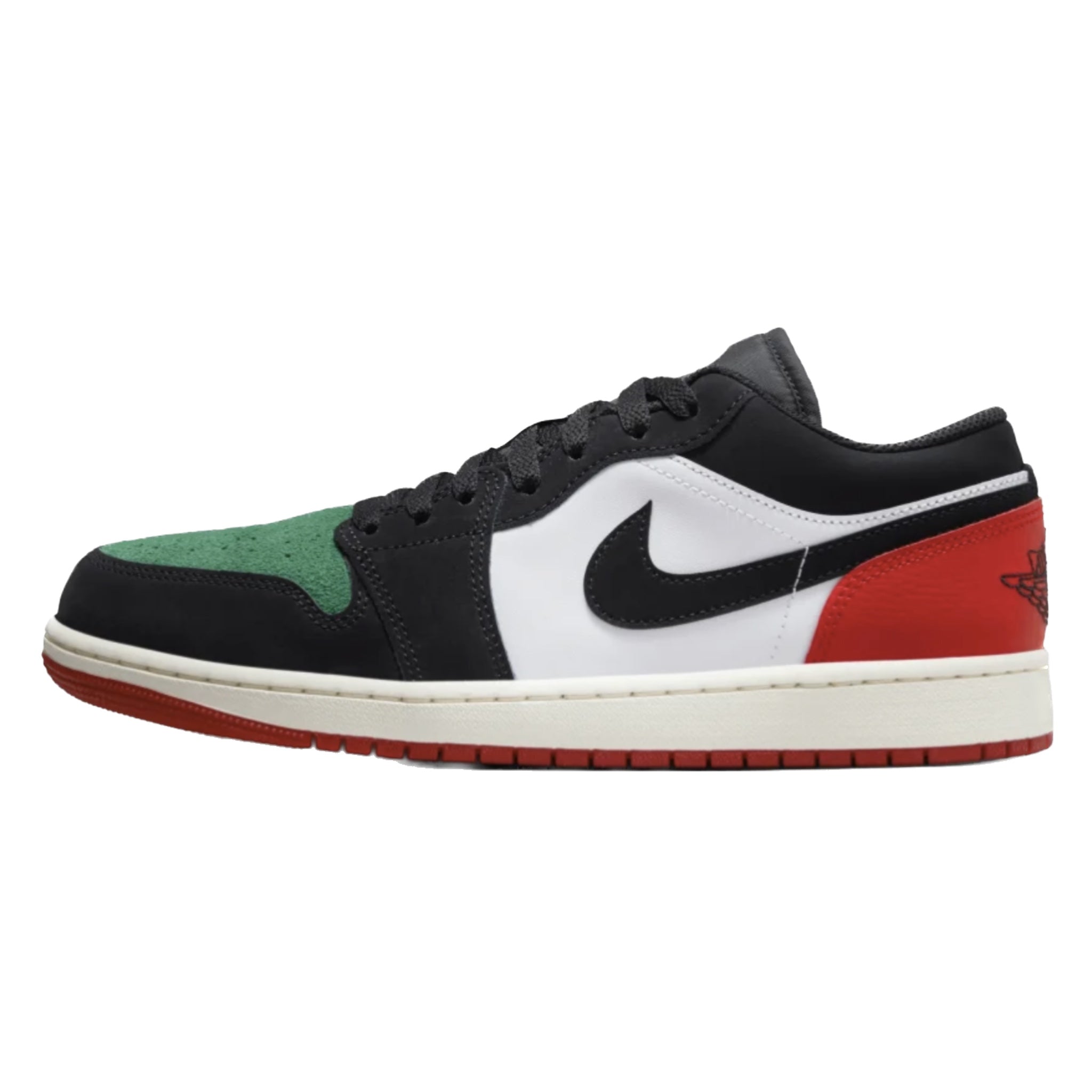 Air Jordan 1 Low Quai 54 Sneakers - White/Black/University Red/Classic Green/Sail Colorway - Men's Basketball Shoes for Casual Wear & Street Style