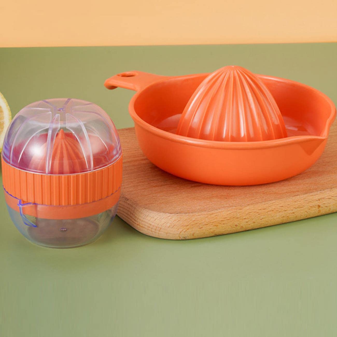 Manual Fruit Press Juicer with Cup - BPA-Free Portable Citrus Lemon Squeezer, Anti-Slip Hand Press for Kitchen | Perfect for Fresh Orange, Lemon, Lime & Grapefruit Juice at Home
