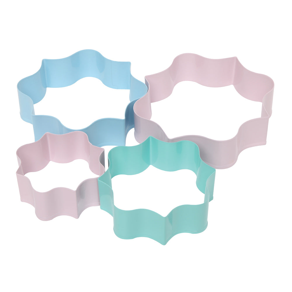 4-Piece Plaque Cookie Cutters Set - Stainless Steel Baking Tools for Cookies, Cakes, and Pastries - Perfect for Holidays, Parties, and DIY Decorations