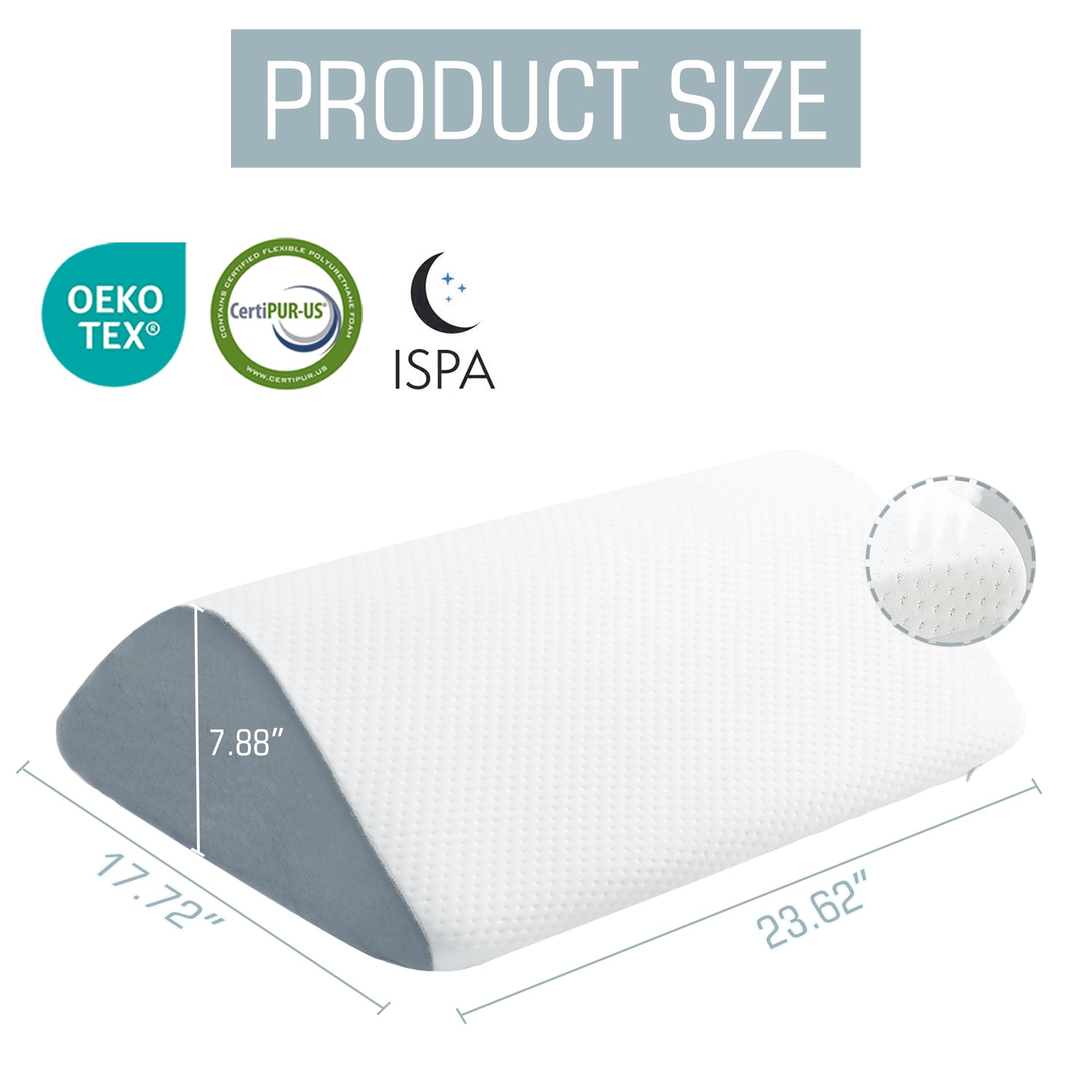 Orthopedic Knee Wedge Pillow for Sleeping & Post-Surgery Recovery - Sciatica, Back, Hip & Ankle Pain Relief - Adjustable Bed Wedge for Comfortable Support (Perfect for Side Sleepers & Recovery After Surgery)