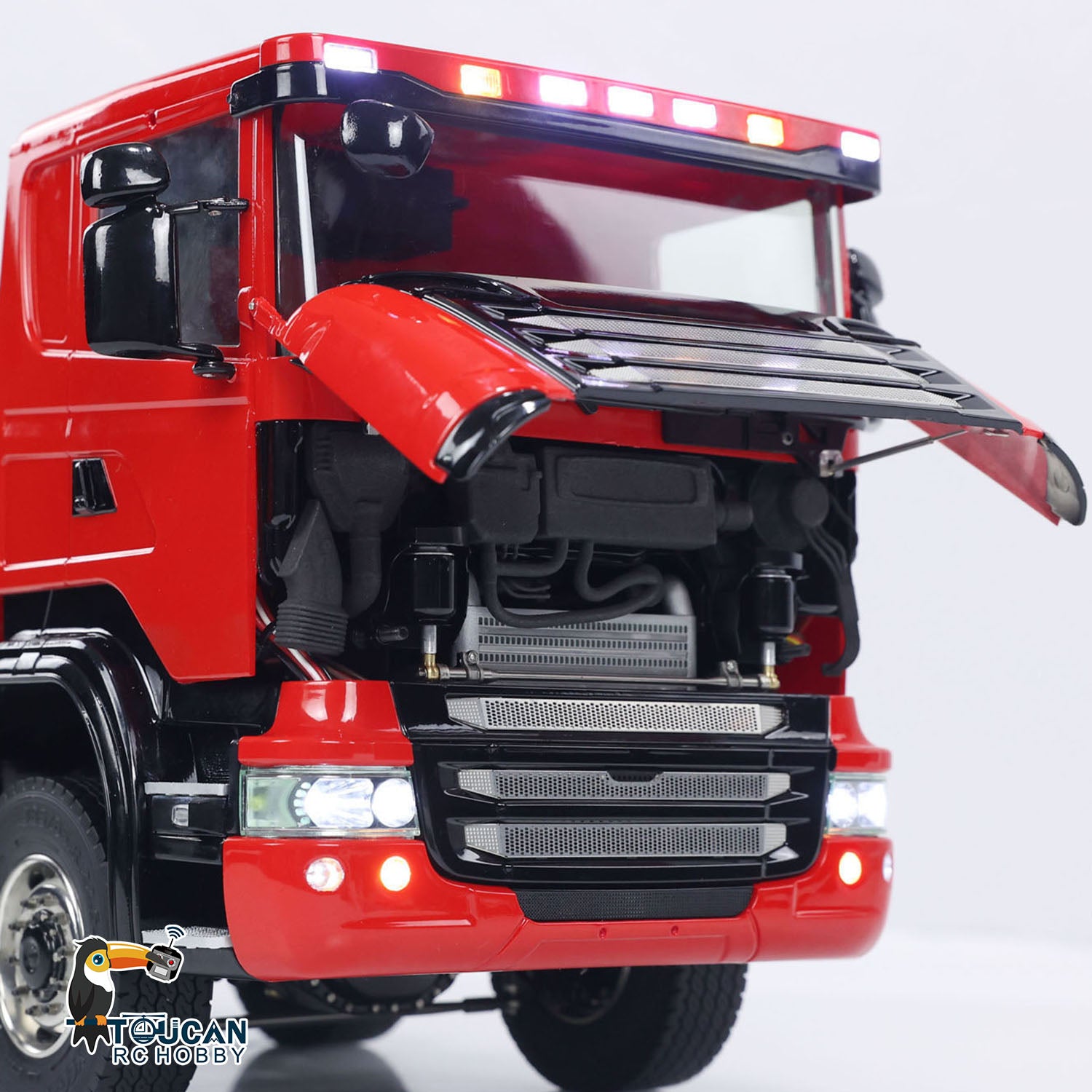 1/14 Scale 8x8 RC Hydraulic Dump Truck - Radio Controlled Roll Off Dumper with U-Shaped High Bucket & Timber Flatbed | Construction Site, Farm & Off-Road Play for Adults & Kids