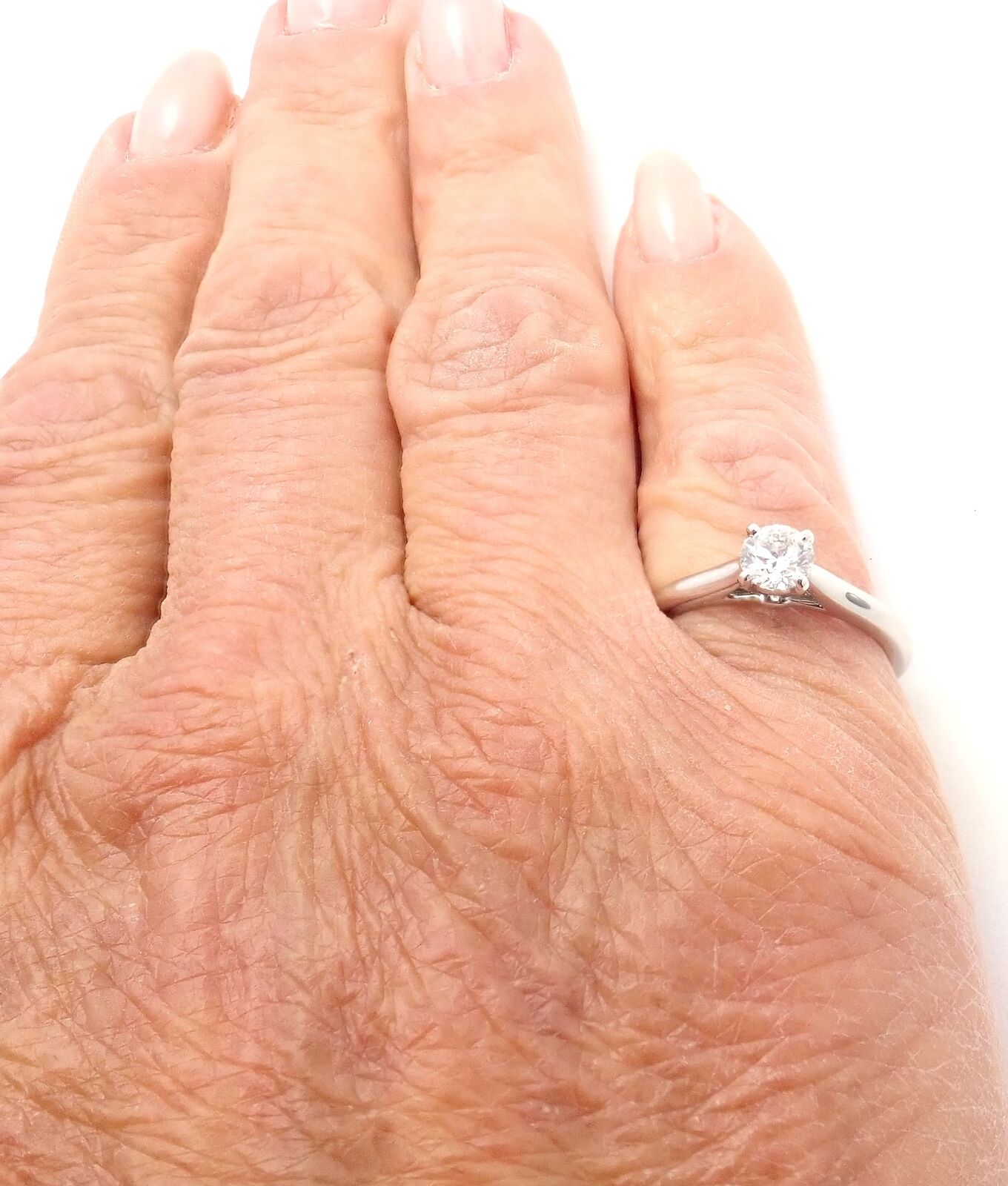 Authentic Cartier Platinum 0.40ct VVS1/G Diamond Solitaire Engagement Ring for Women - Luxury Wedding Proposal Jewelry Gift for Her
