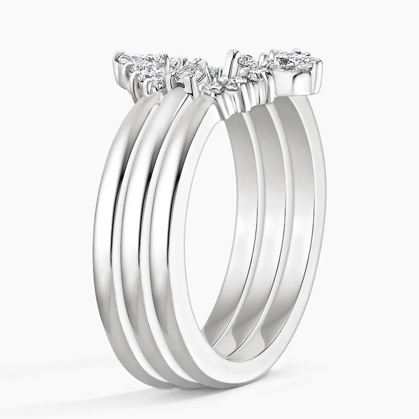 Lunette Wren Stackable Wedding Band Ring - 14K Gold Plated Dainty Stacking Ring for Women - Perfect for Bridal Sets, Anniversary Gifts & Everyday Layering Jewelry