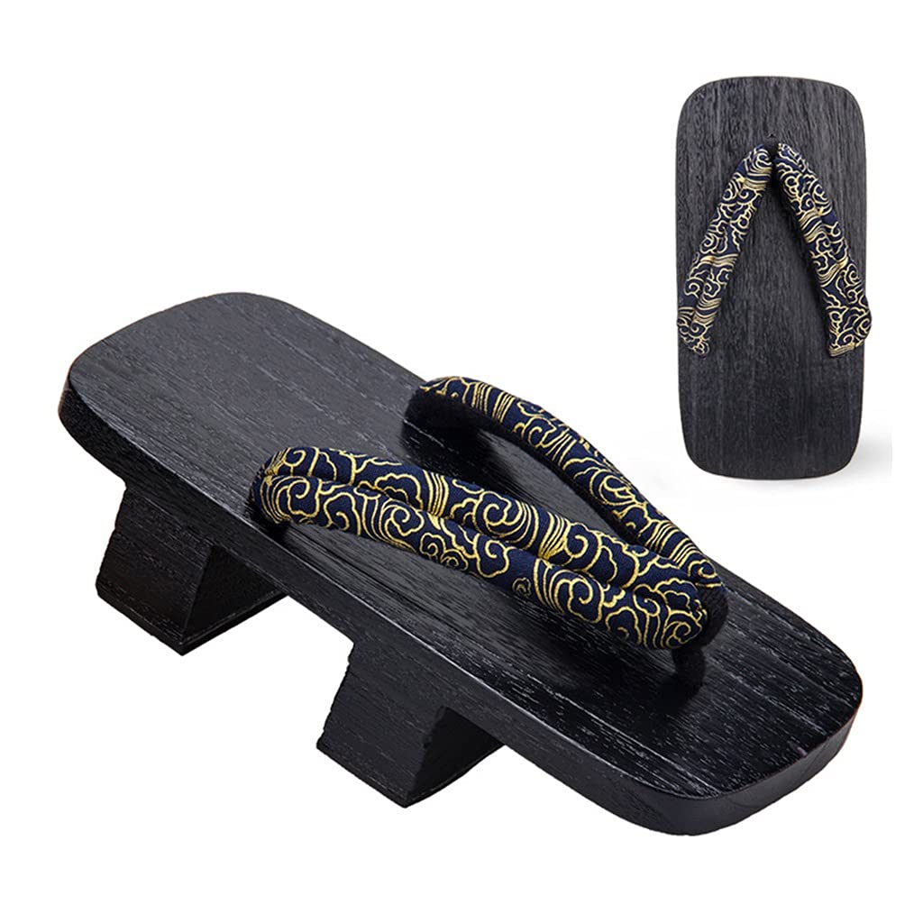 Japanese Traditional Wooden Geta Sandals - Handcrafted Two-Tooth Clogs for Men & Women | Comfortable High-Heeled Flip Flops | Perfect for Halloween Costumes, Cosplay, Japanese Culture Events & Home Decor (Color: G, Size: 40/42 EU)