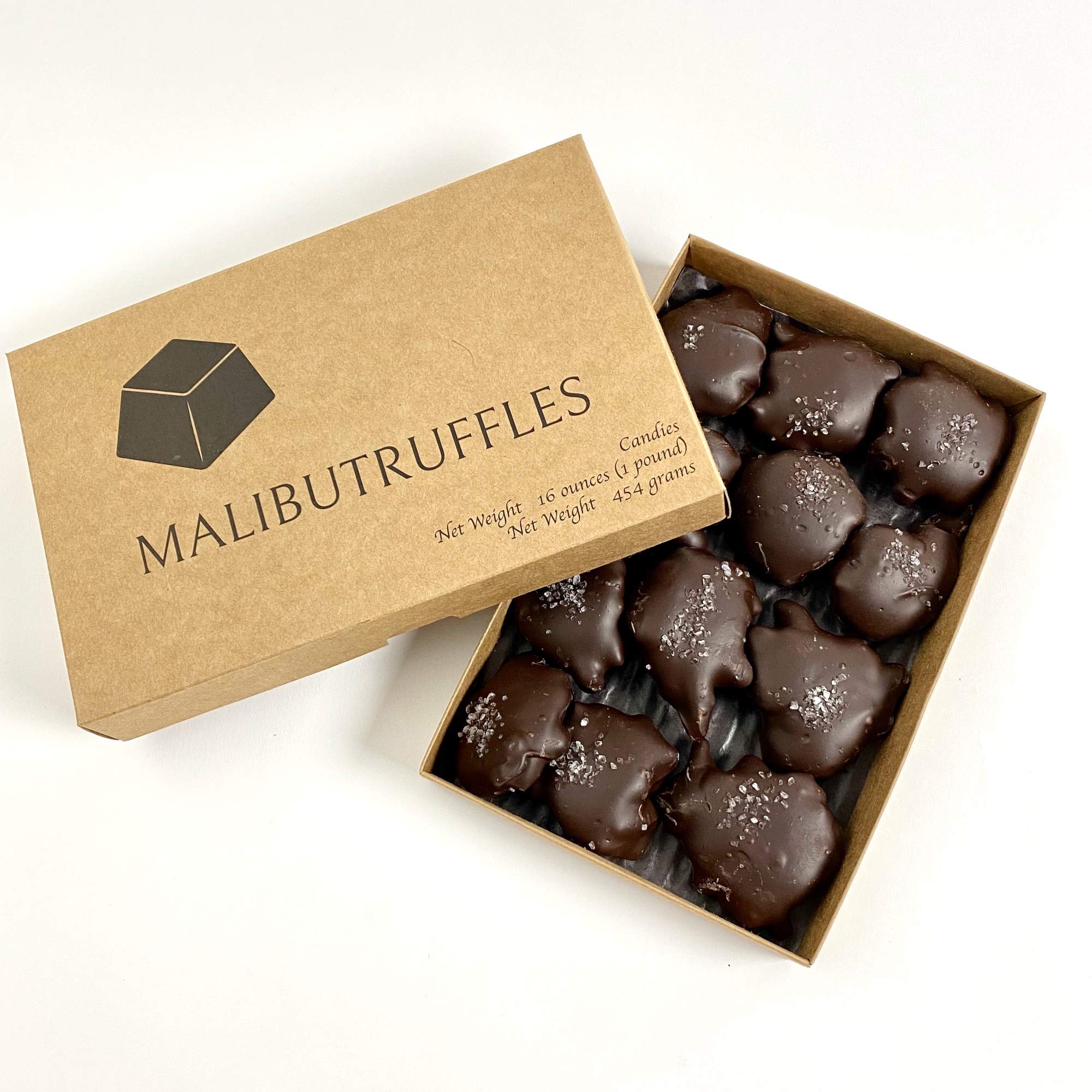 1 lb Gourmet Pecan Caramel Clusters with Sea Salt – Roasted Pecans in Caramel & Dark Chocolate – Perfect for Gifts, Parties & Dessert Platters