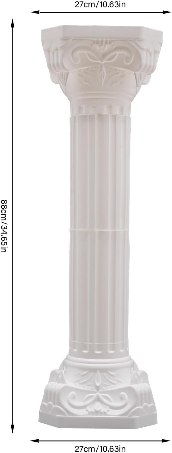 4PCS White Roman Column Set - 10.63x34.65in Hollow Wedding Pillars for Party Decor, Floral Arrangements & Event Centerpieces | Elegant Wedding Arch, Garden Decor & Home Decoration Accents