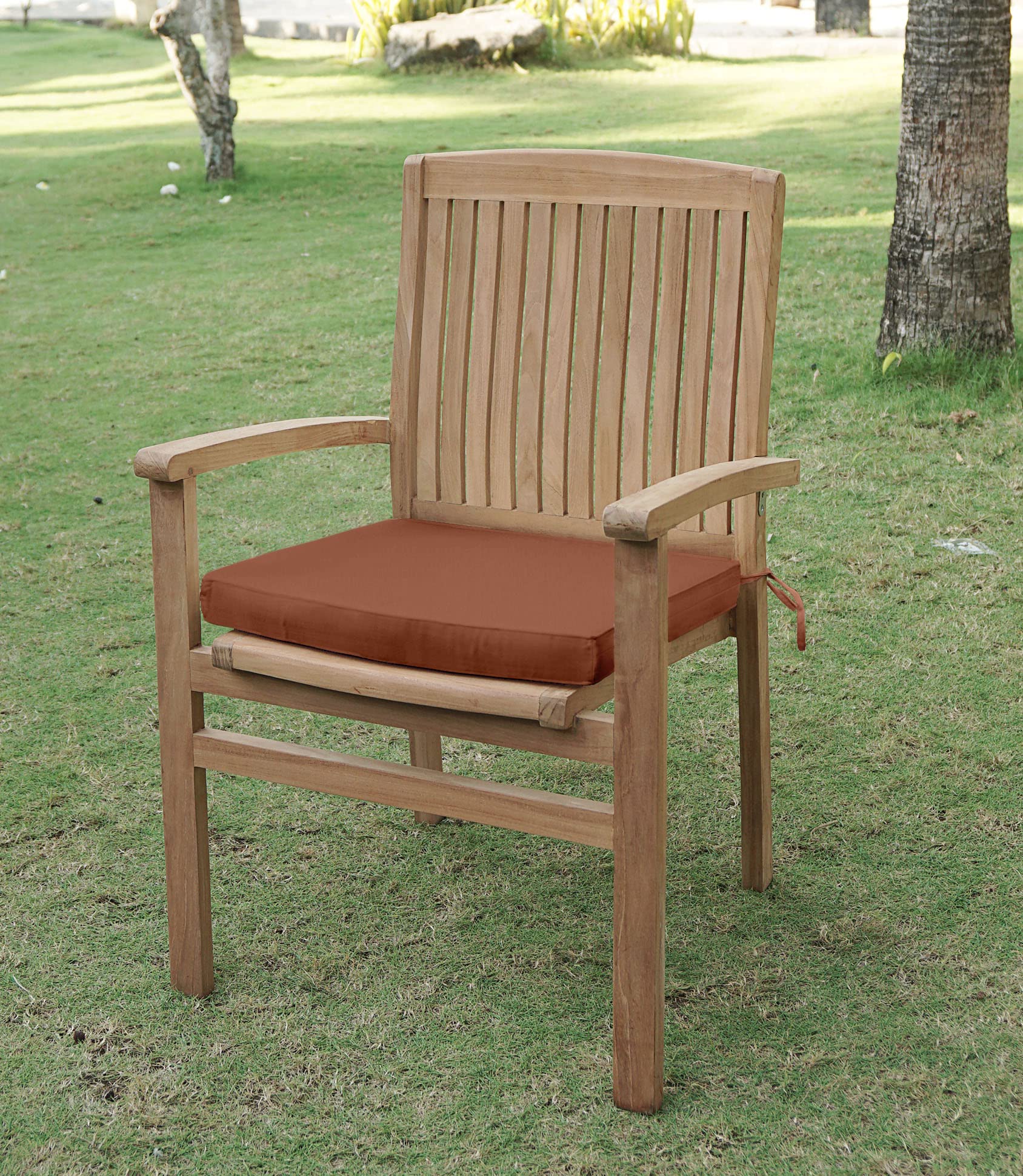 Premium 20x20 Inch Indoor/Outdoor Square Chair Cushions with Ties - Set of 2 Dusty Peach Patio Seat Cushions for Garden Furniture, Deck Chairs & Home Decor | Weather-Resistant & Comfortable for Lounging, Dining & Relaxing