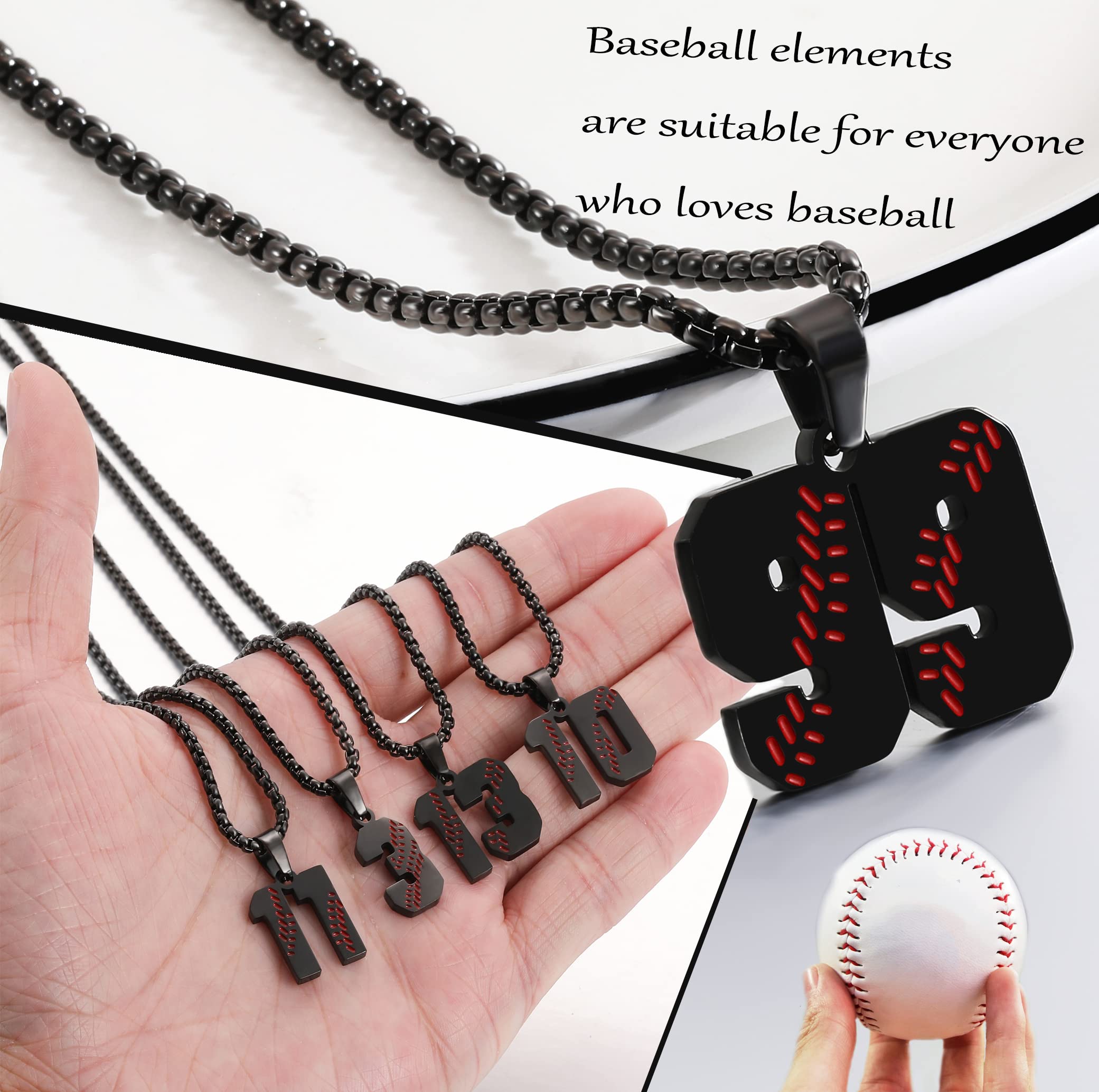 Custom Stainless Steel Baseball Jersey Number Necklace for Men & Boys - Personalized Sports Jewelry Gift for Athletes & Baseball Players | Perfect for Game Day, Training, Team Spirit & Everyday Wear | Great for Baseball Fans, Players & Sports Enthusiasts | Ideal for Gifts, Fan Events, and Sports Celebrations