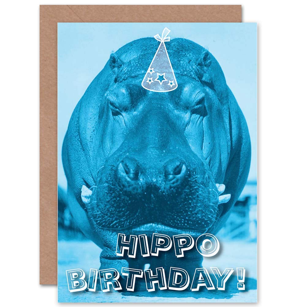 Wee Blue Coo Birthday Card - Funny Hippo Celebration Card with Pun for Gifts & Presents | Perfect for Birthdays, Anniversaries & Special Occasions