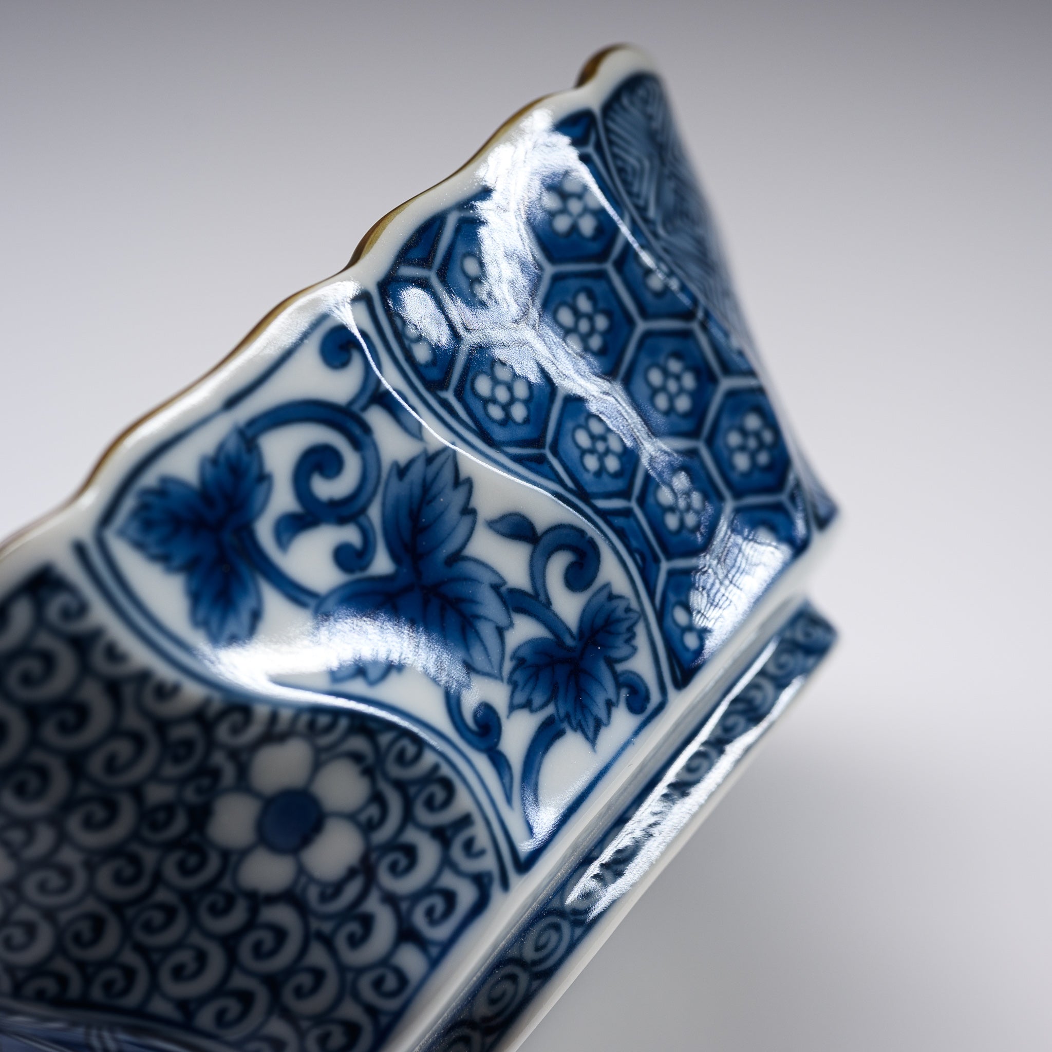 Japanese Mino Ware Sometsuke Square Side Dish Bowl - Handcrafted Blue & White Ceramic Small Bowl for Sushi, Soy Sauce, and Condiments | Perfect for Japanese Dining, Tea Ceremonies, and Home Decor
