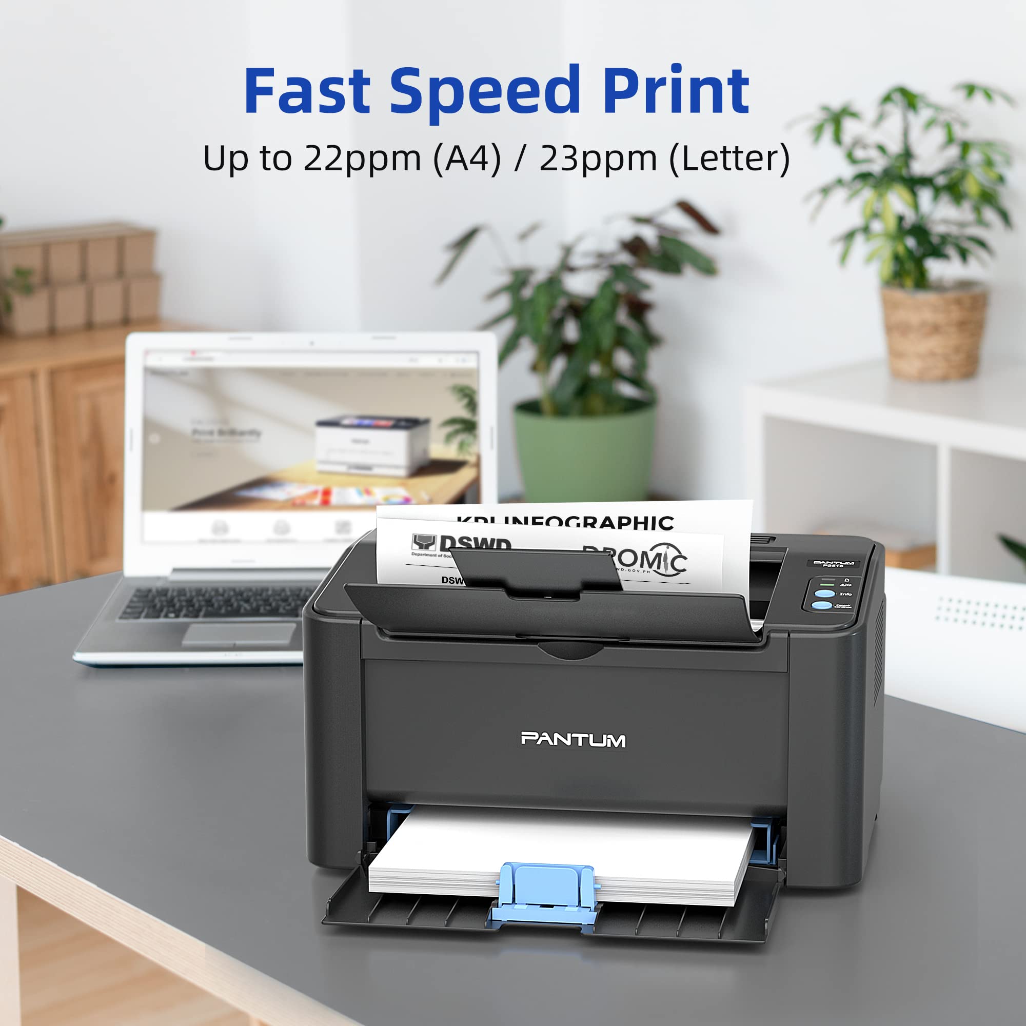 Pantum P2516 Monochrome Laser Printer - USB Only, Single Function Printer for Home, Office & School | Compact Printing Solution for Documents, Homework & Reports