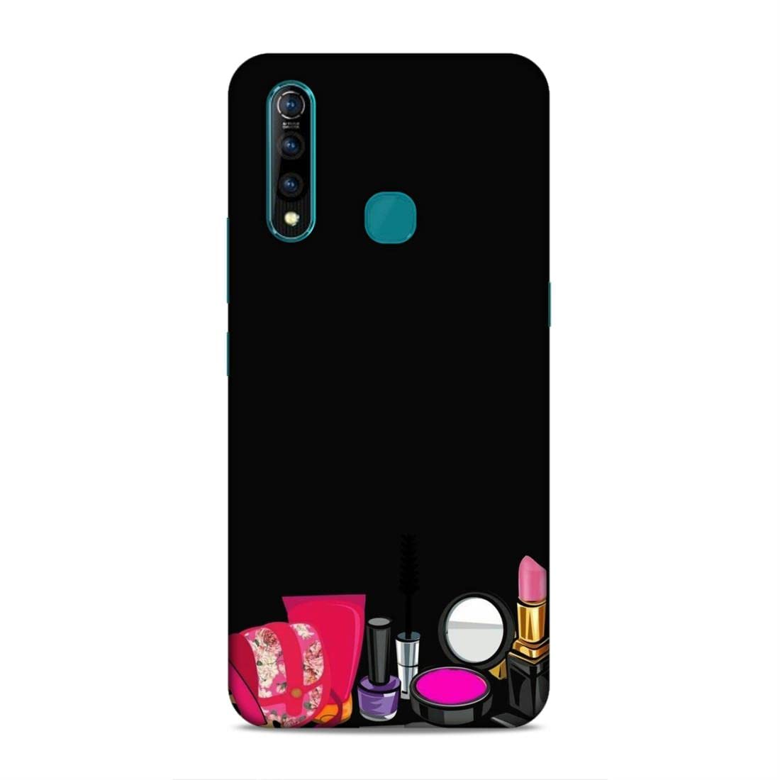 LETAPS® Printed Hard Phone Case for Vivo Z1 Pro - Mirror & Lipstick Holder, Cute Makeup Design Protective Cover for Girls | Perfect for Everyday Use, School & Travel Accessories
