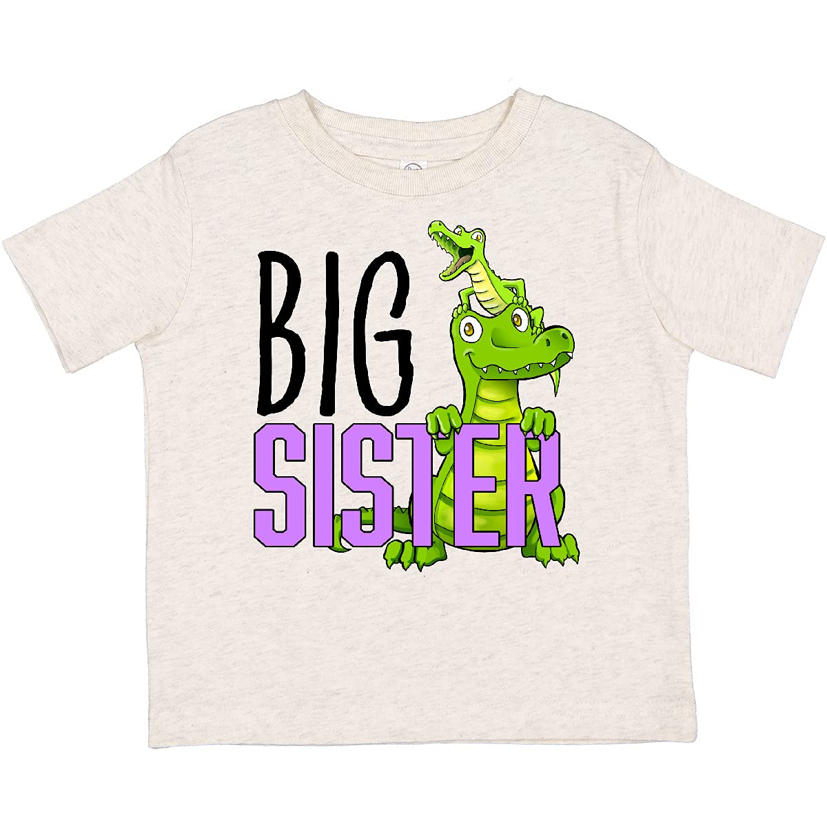 Inktastic Big Sister with Cute Alligators Toddler T-Shirt - Adorable Cotton Tee for Baby Girls & Toddlers - Perfect for Sibling Photos, Family Outings & Playdates