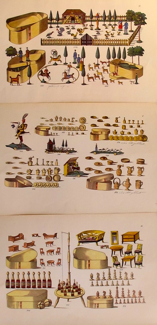 1870s Original Toy & Dollhouse Design Plans - Set of 3 Vintage Blueprints | Perfect for Antique Collectors, Historical Restoration & DIY Miniature Projects