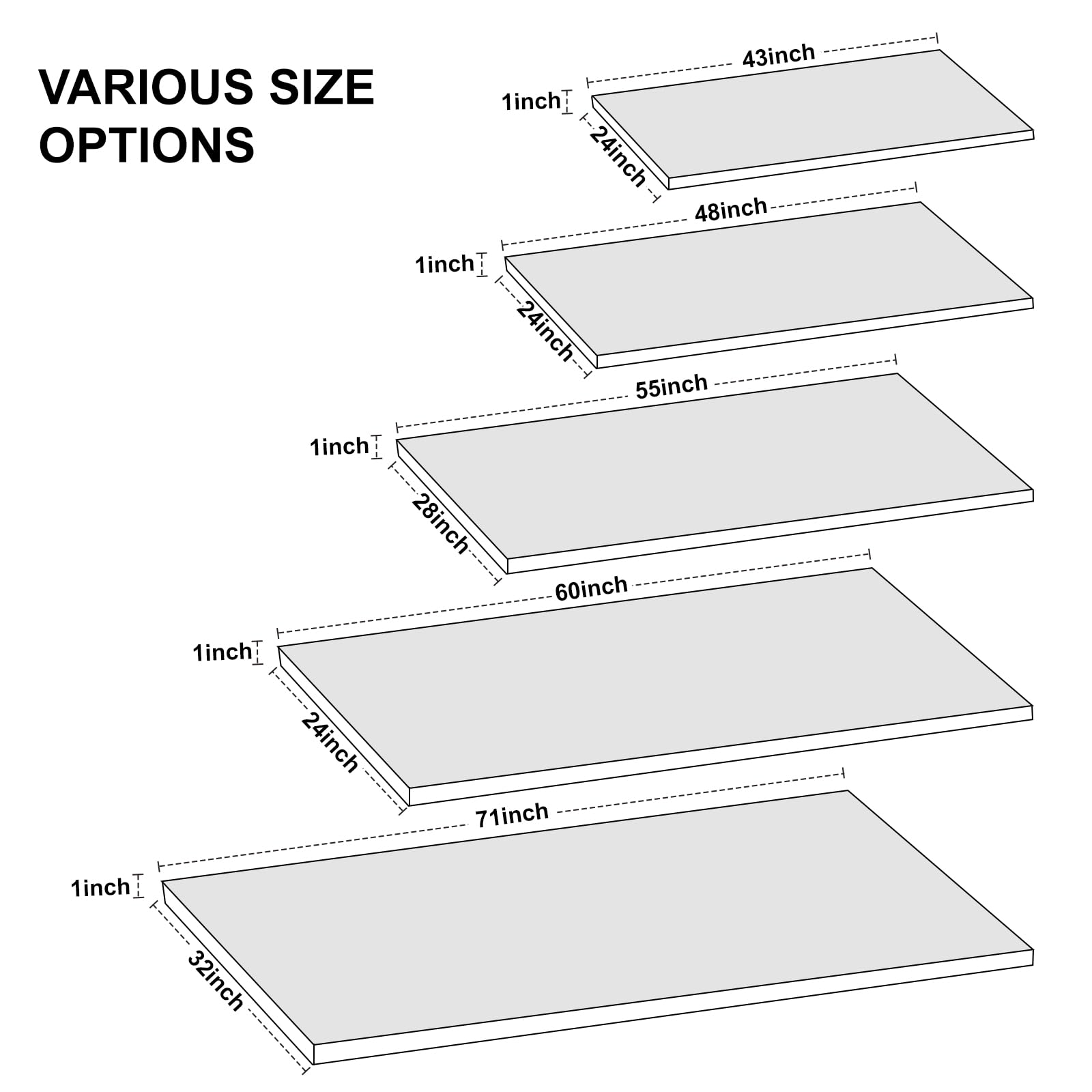 Solid Wood Countertop - Walnut Oak Rectangular Table Top for Office, Kitchen, Restaurant, Coffee Bar & Home | Workbench, Cabinet, Washer Dryer Cover | Durable Work Surface for Food Prep, Dining & Laundry Areas