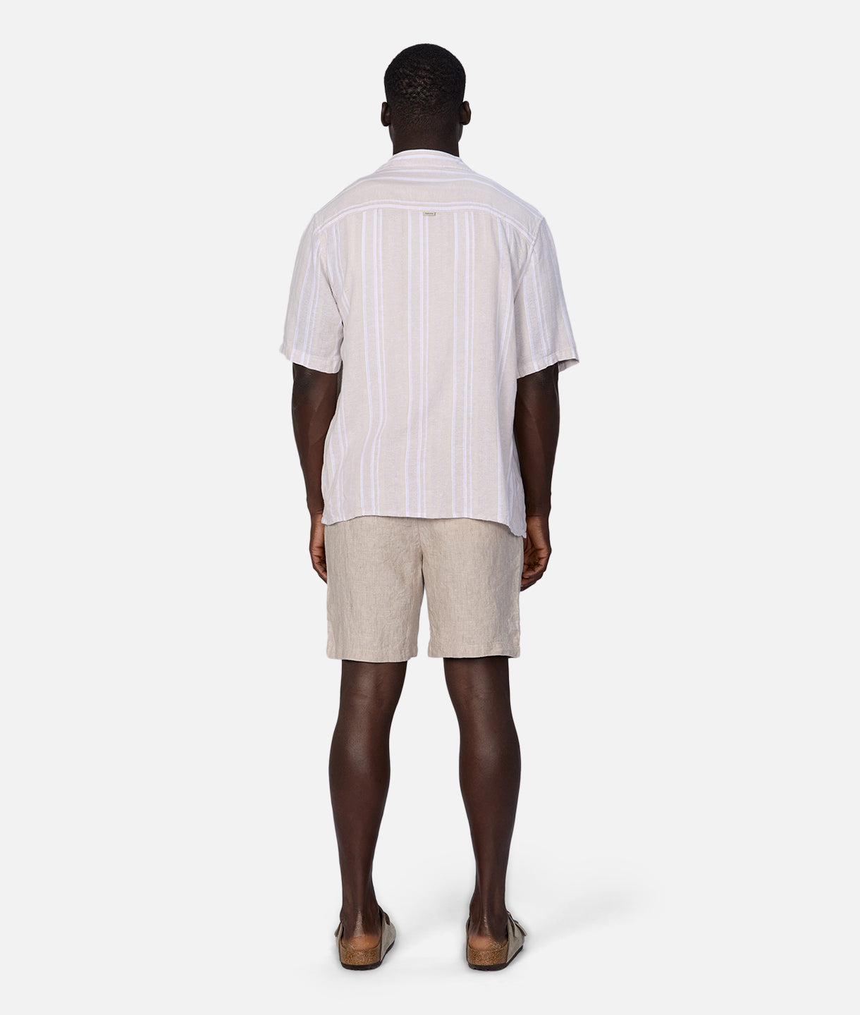 The Castino Short Sleeve Linen Shirt for Men - Breathable Summer Casual Shirt in Sand Ecru - Perfect for Beach Outings, Vacation Wear & Outdoor Activities