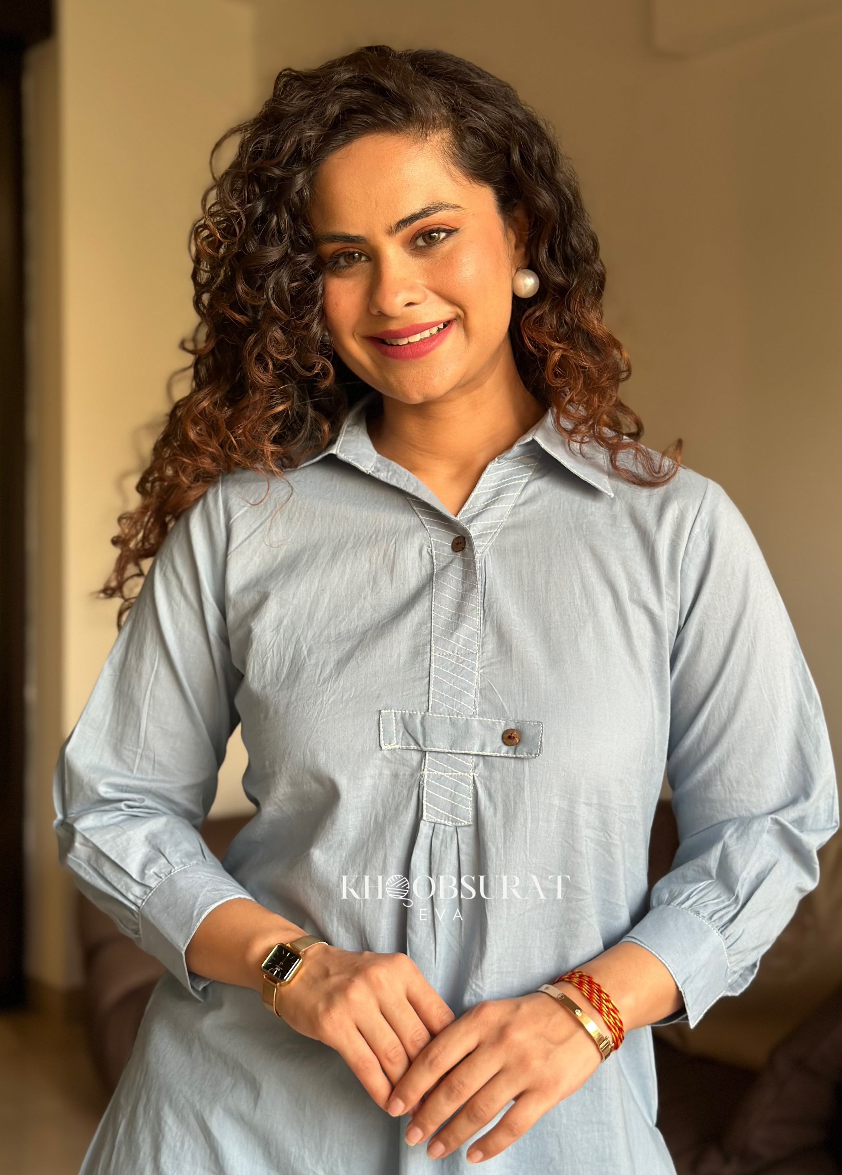 Cloud Soft Blue Kurta Set for Women | Comfortable & Stylish Indian Ethnic Wear | Perfect for Festivals, Weddings & Casual Outings