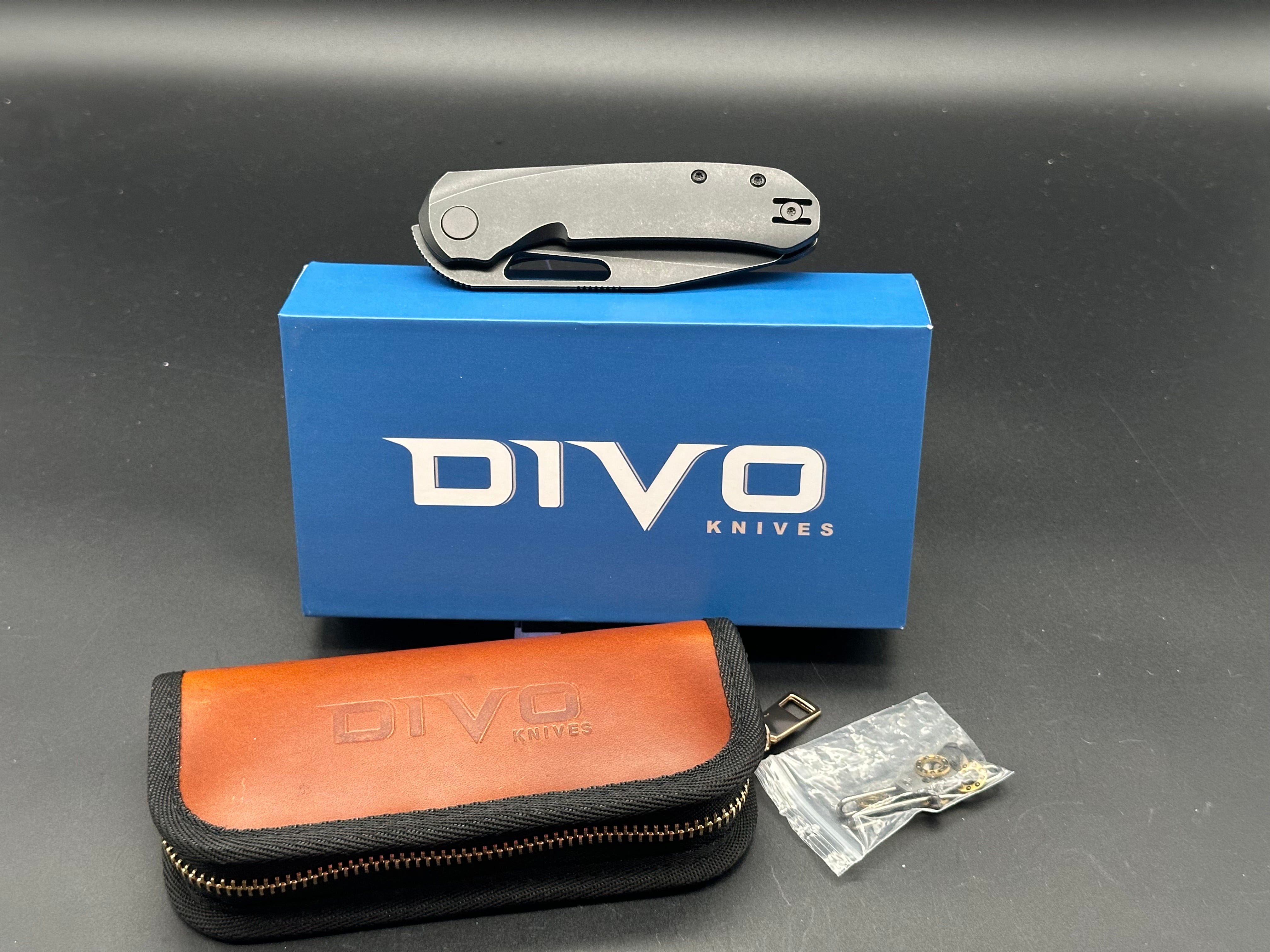 Divo Buzz Black Titanium Handle Folding Knife with M390 Steel Blade - EDC, Outdoor Camping, Survival & Everyday Carry