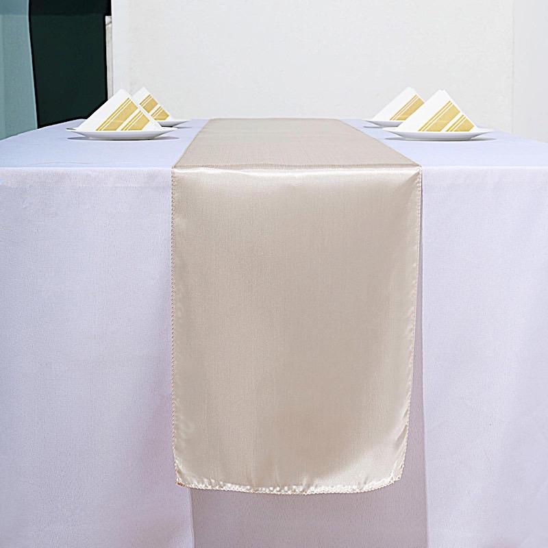 12x108 Inch Satin Table Runner for Wedding Decor - Elegant Banquet, Party & Special Event Table Covering - Perfect for Bridal Showers, Receptions & Formal Dinners