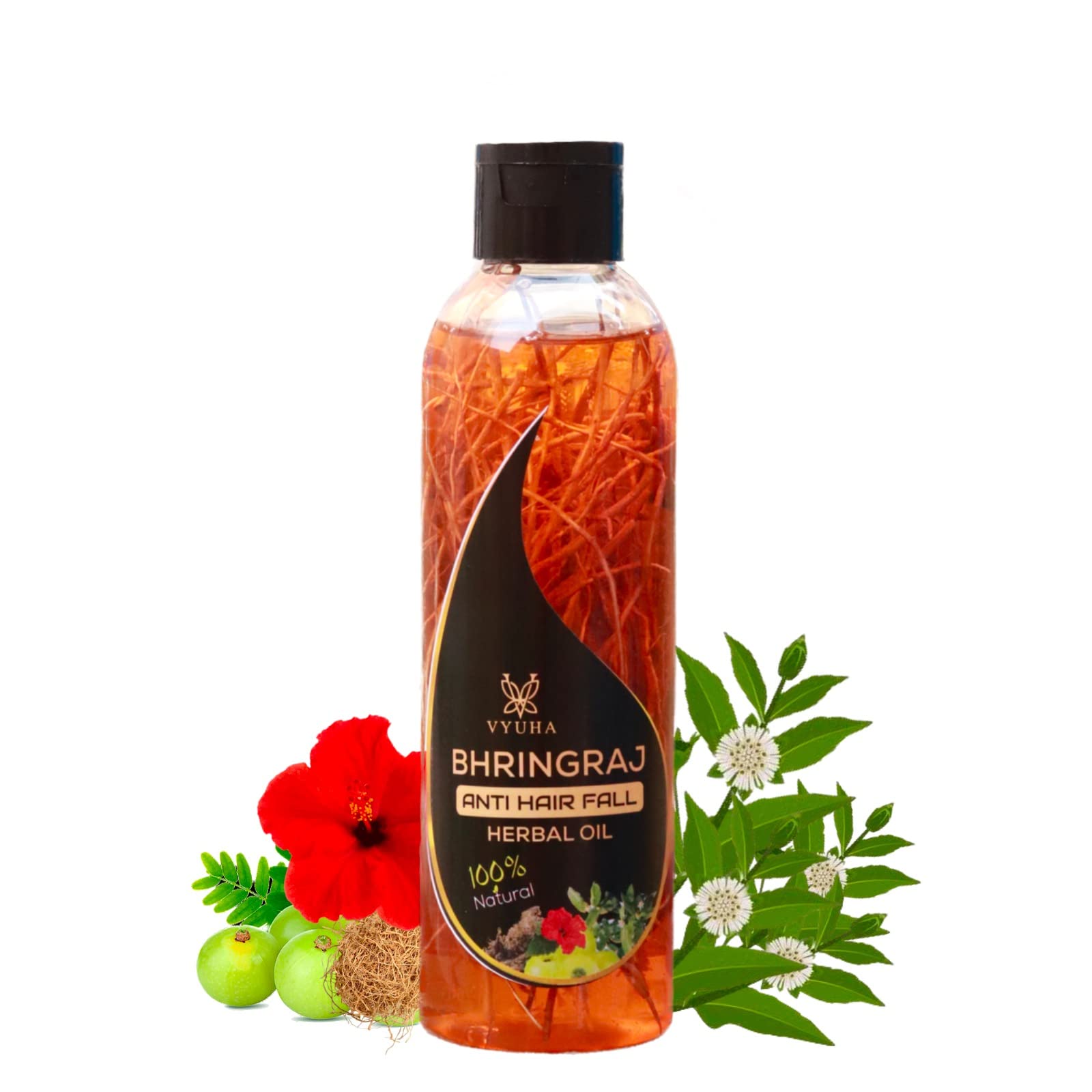 Vyuha Anti Hair Fall Herbal Oil with Bhringraj - 200ml for All Hair Types | Promotes Hair Growth & Reduces Hair Loss | Perfect for Daily Scalp Massage & Hair Care Routine